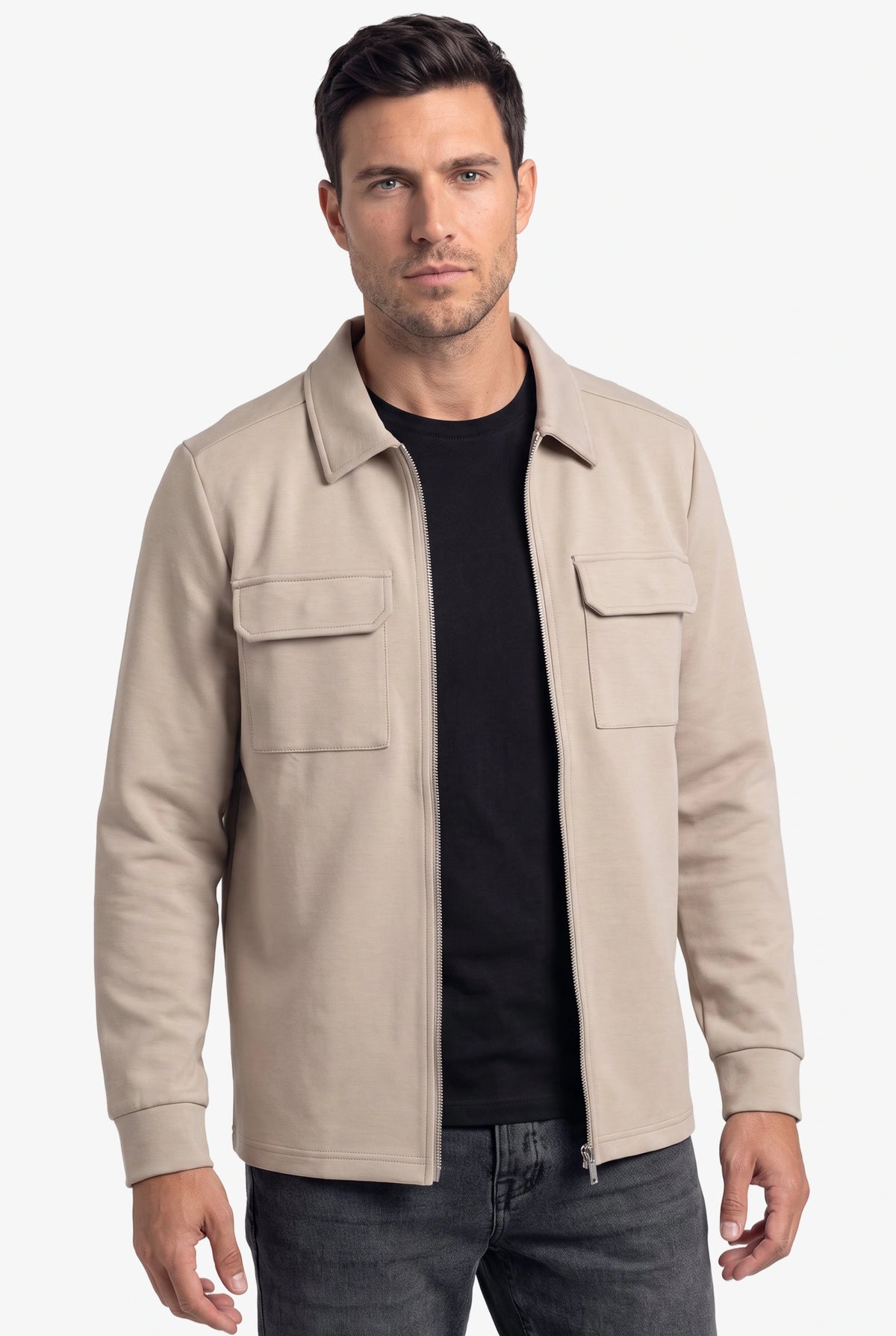 Craft Zipper Overshirt Beige
