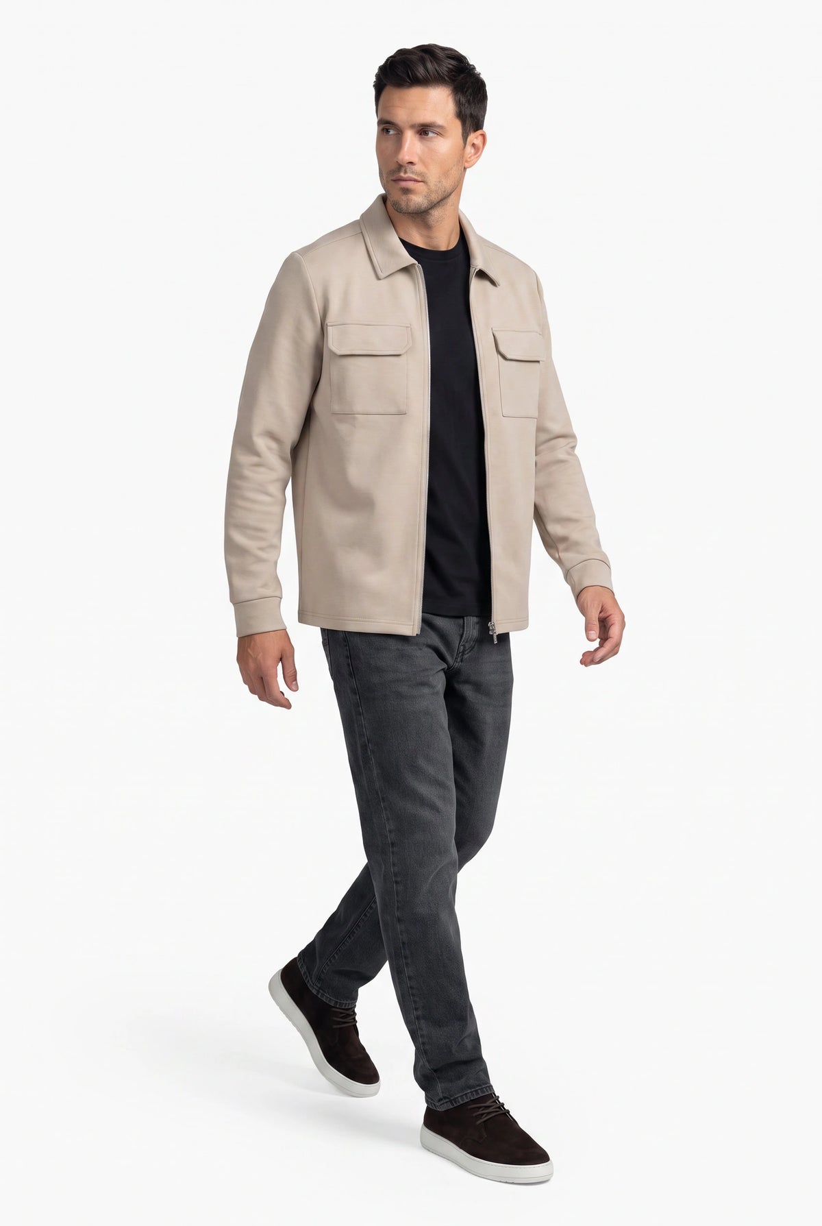 Craft Zipper Overshirt Beige