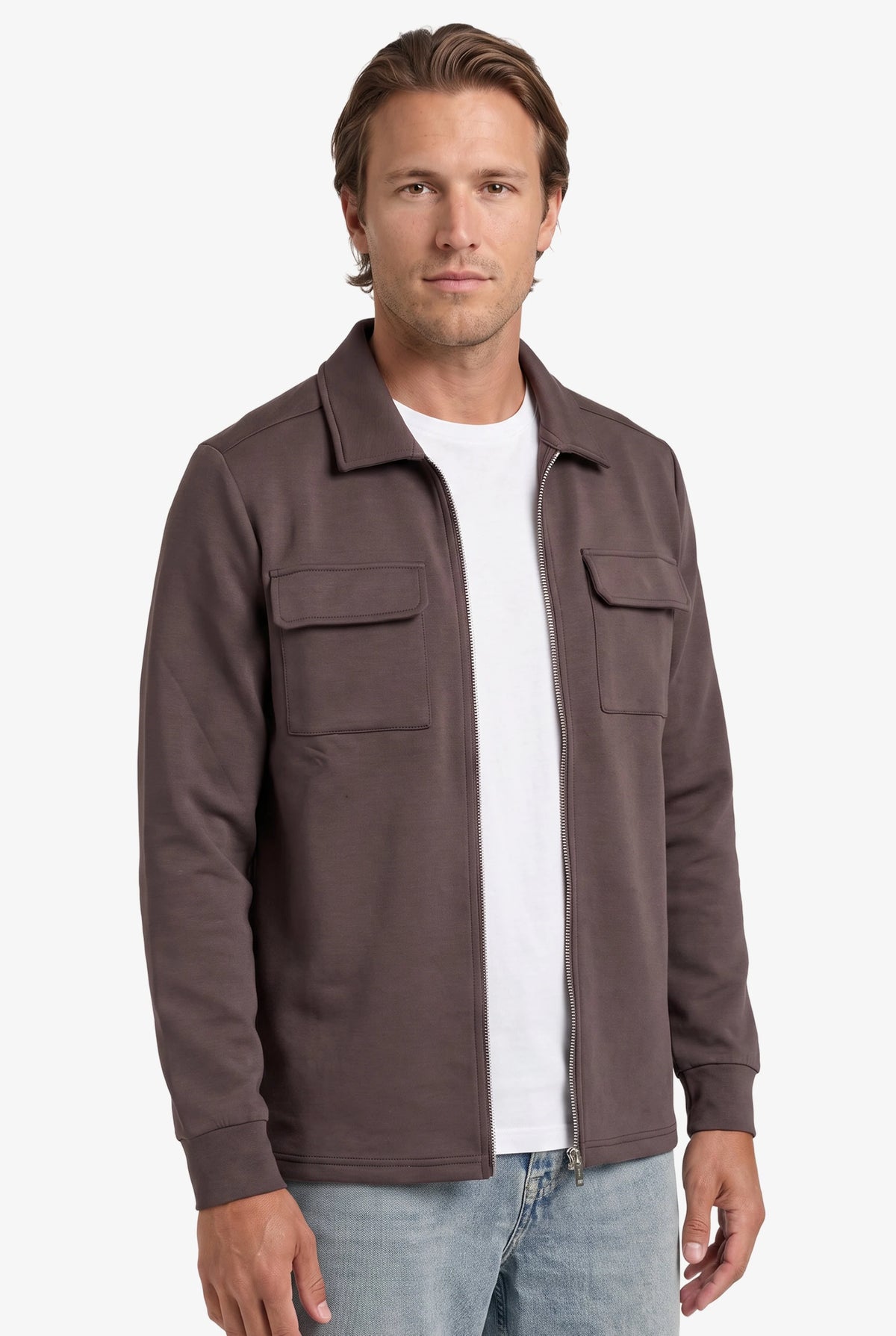 Craft Zipper Overshirt Dark Brown