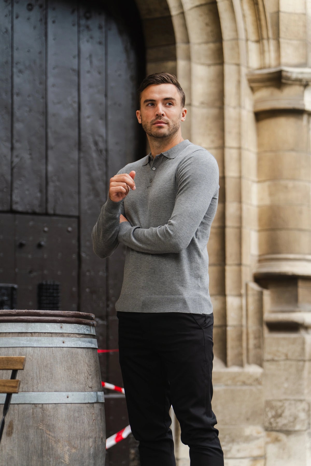 Long Sleeve Polo Ralf Grey