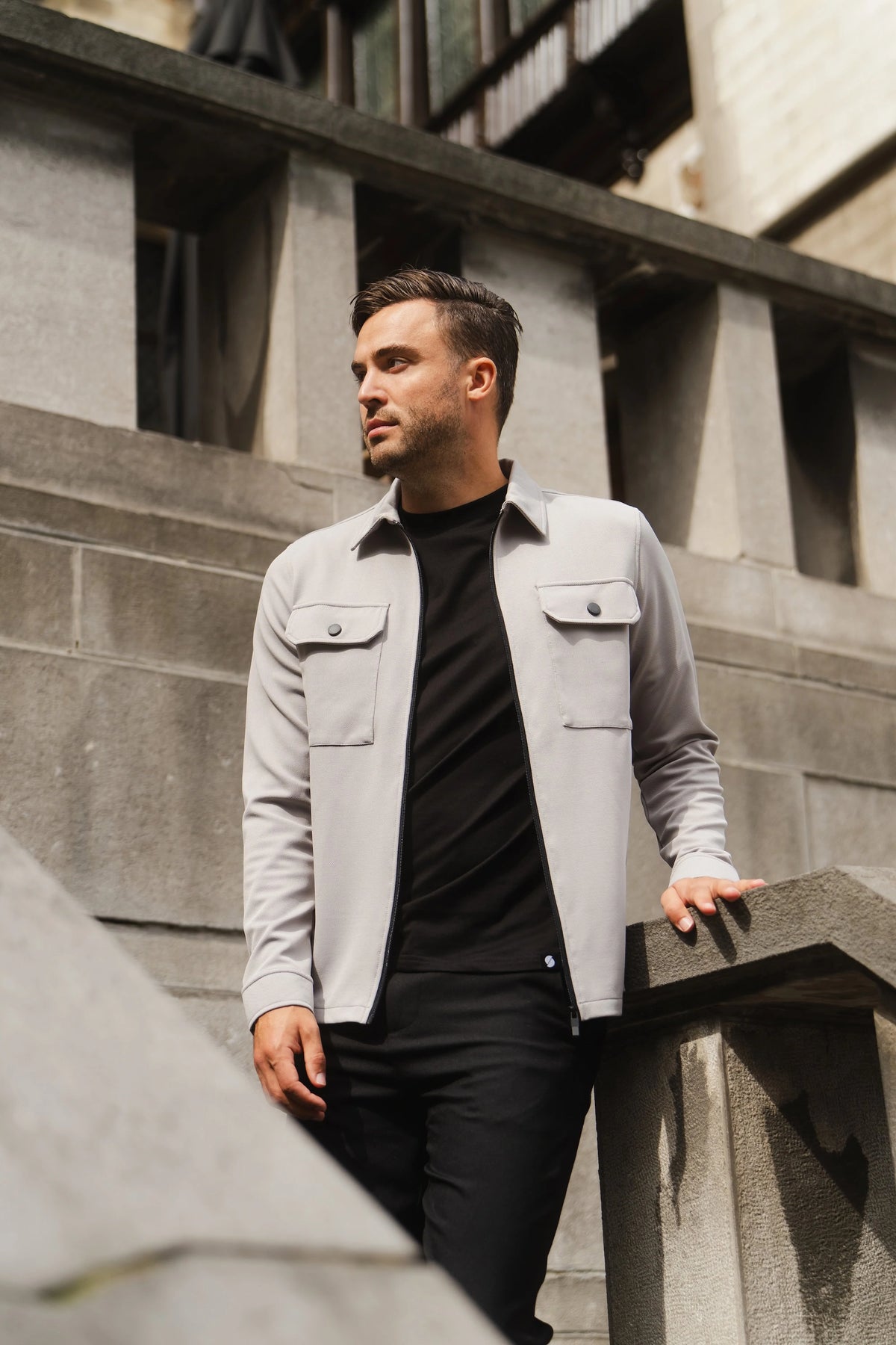 Shift Zipper Overshirt Grey