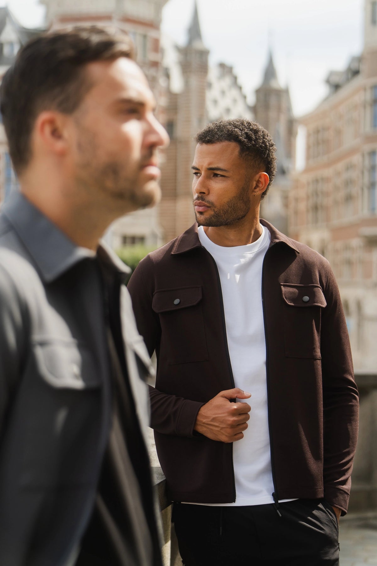 Shift Zipper Overshirt Dark Brown