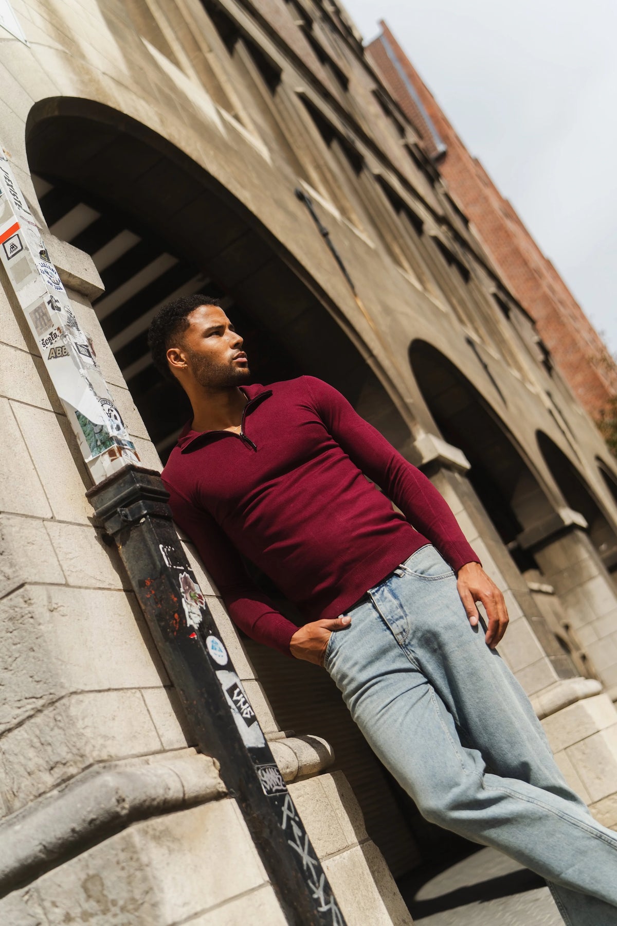 Zipper pullover Simon Bordeaux