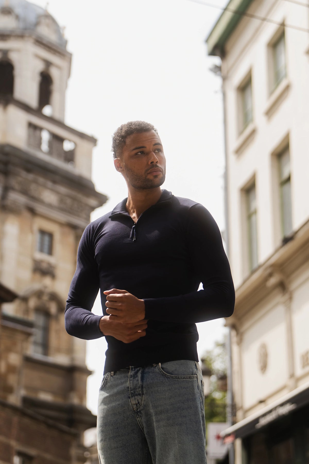 Zipper pullover Simon Dark Navy