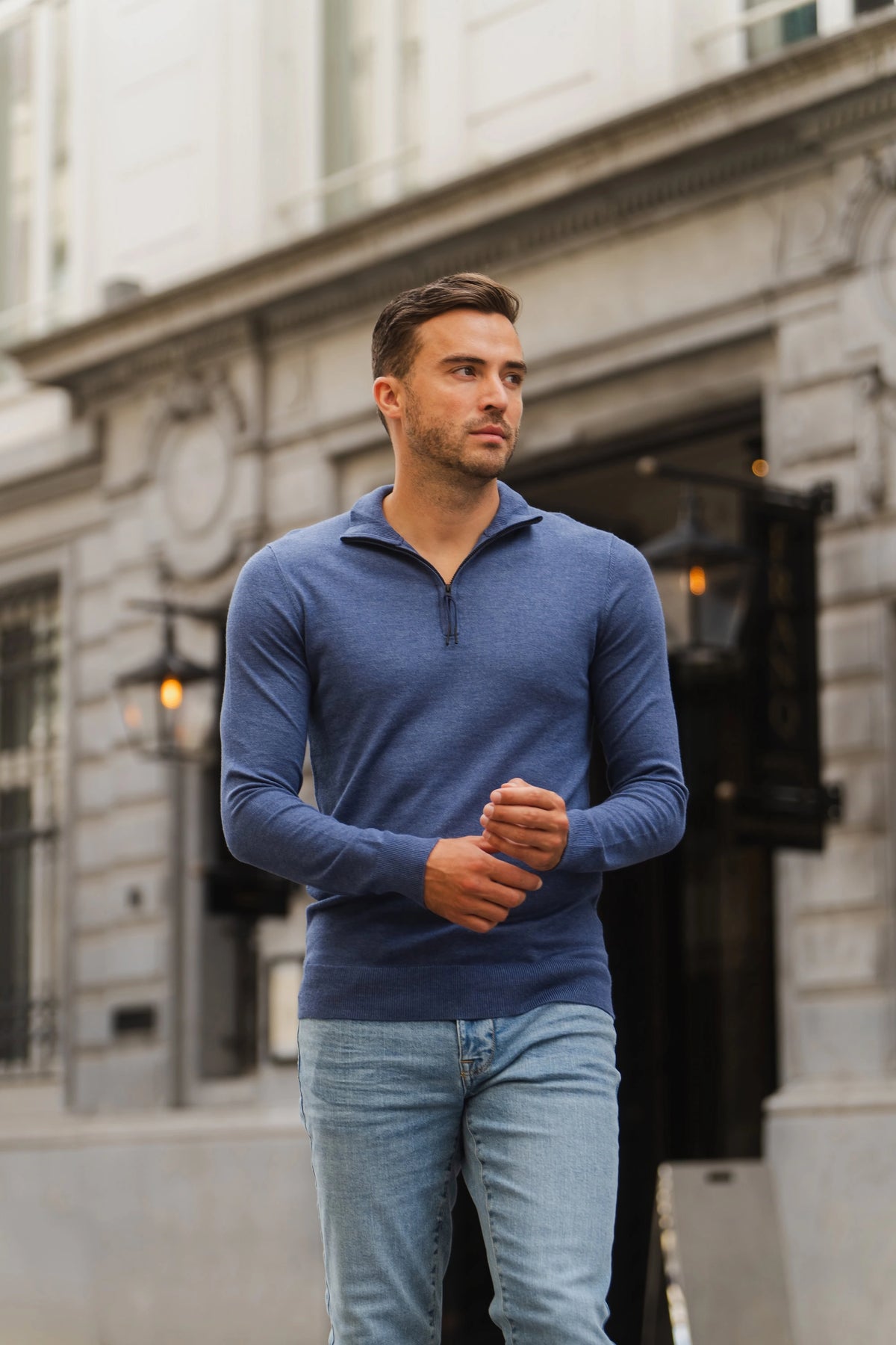 Zipper pullover Simon Indigo Blue