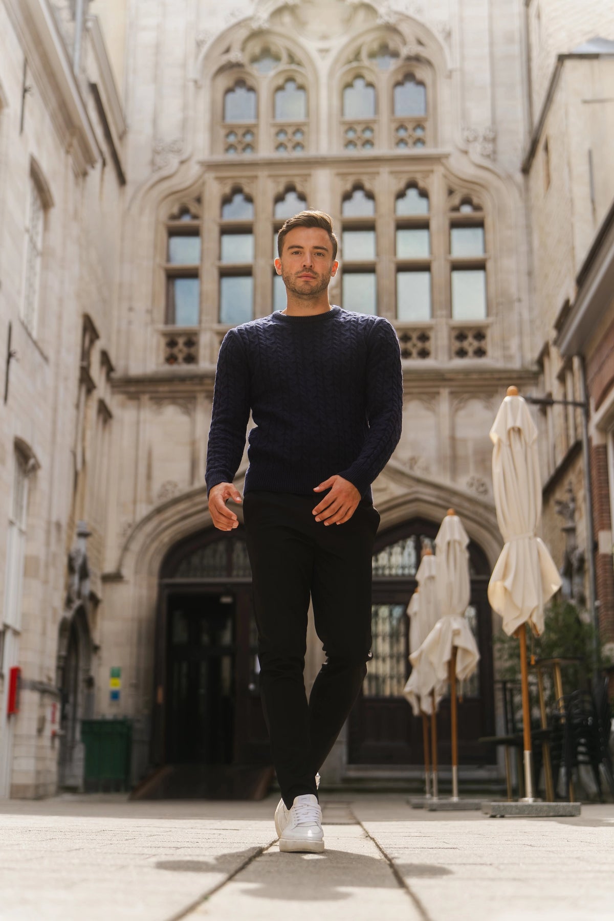 Loom Cable Pullover Navy