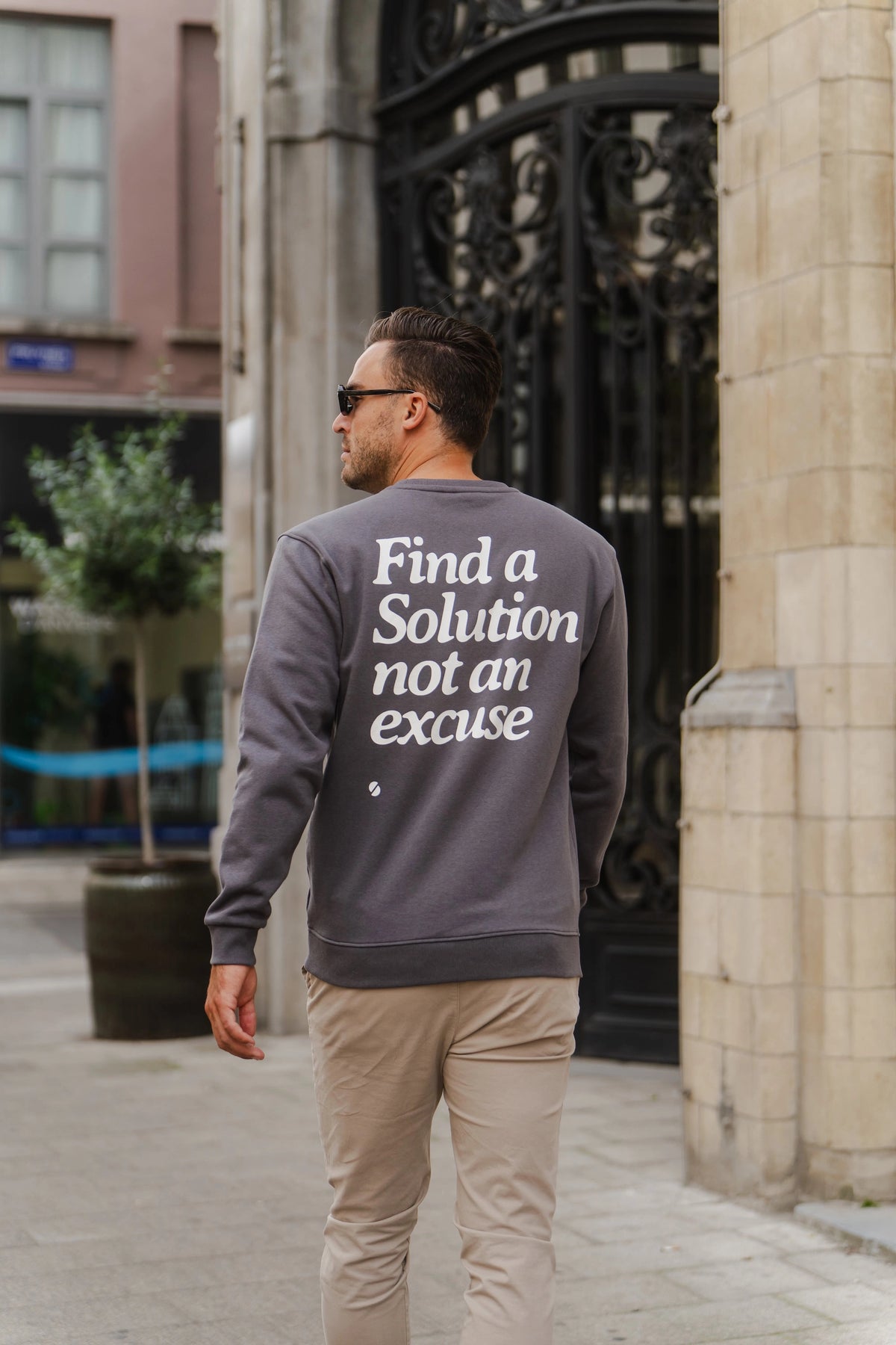 Statement Crewneck Sweater Iron Gate