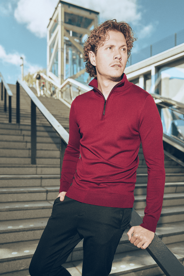 Zipper pullover Simon Bordeaux