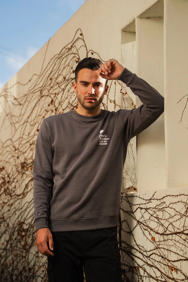 Statement Crewneck Sweater Iron Gate