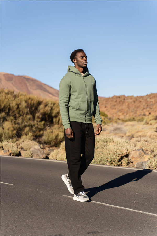 Essential Zipper Hoodie Agave Green