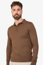 Long sleeve polo Ralf Beige