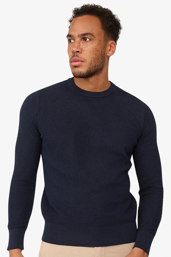 Skyline Waffle Pullover Dark Navy