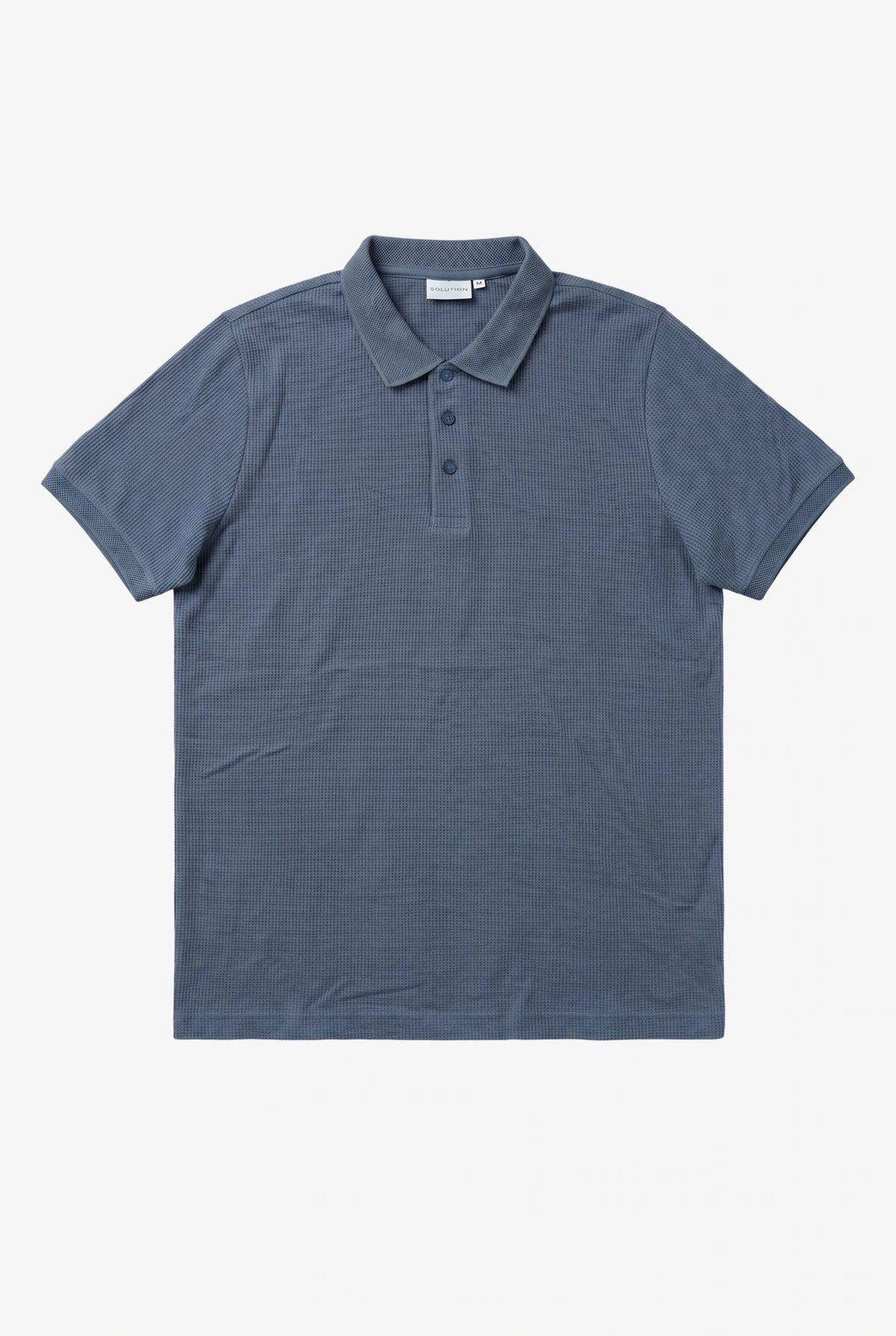 Helix Waffle Polo Blue