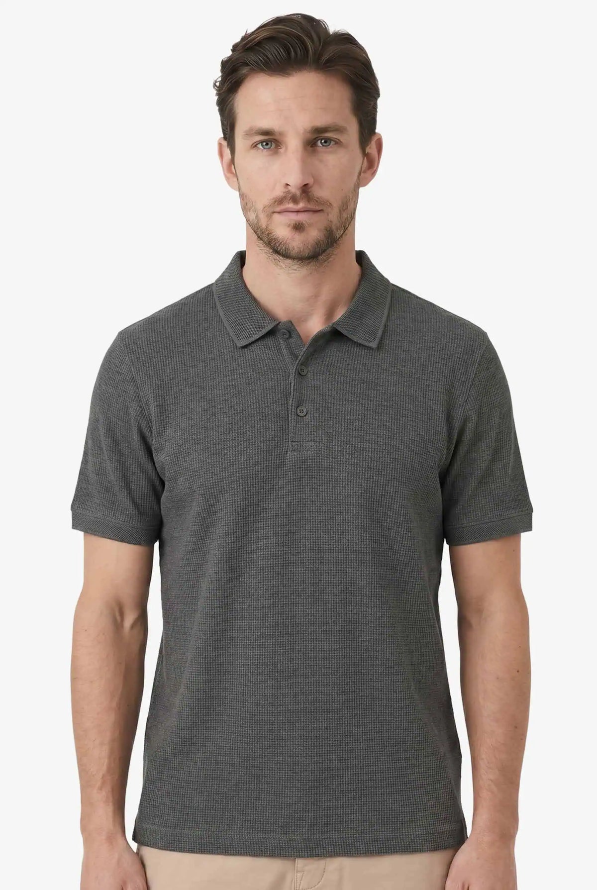 Helix Waffle Polo Iron Gate