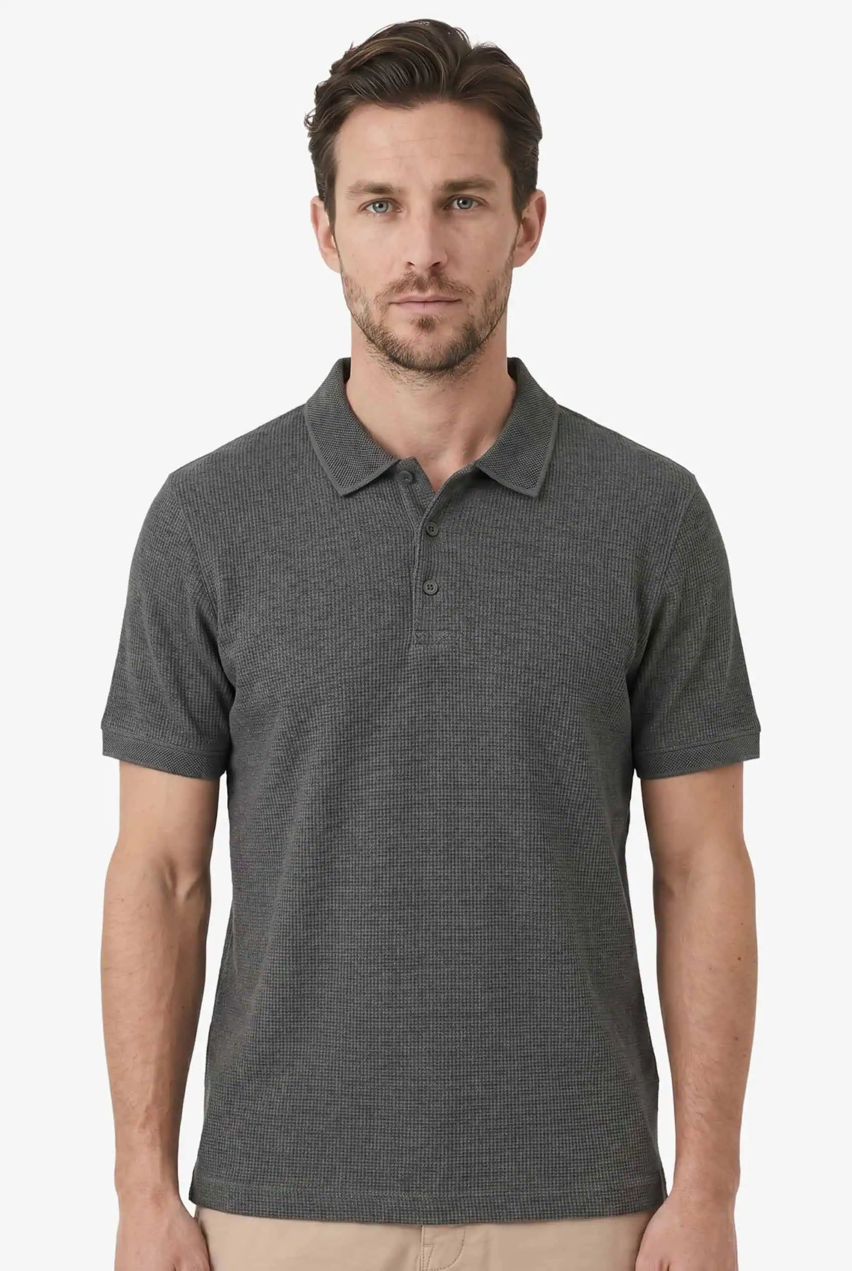 Helix Waffle Polo Iron Gate
