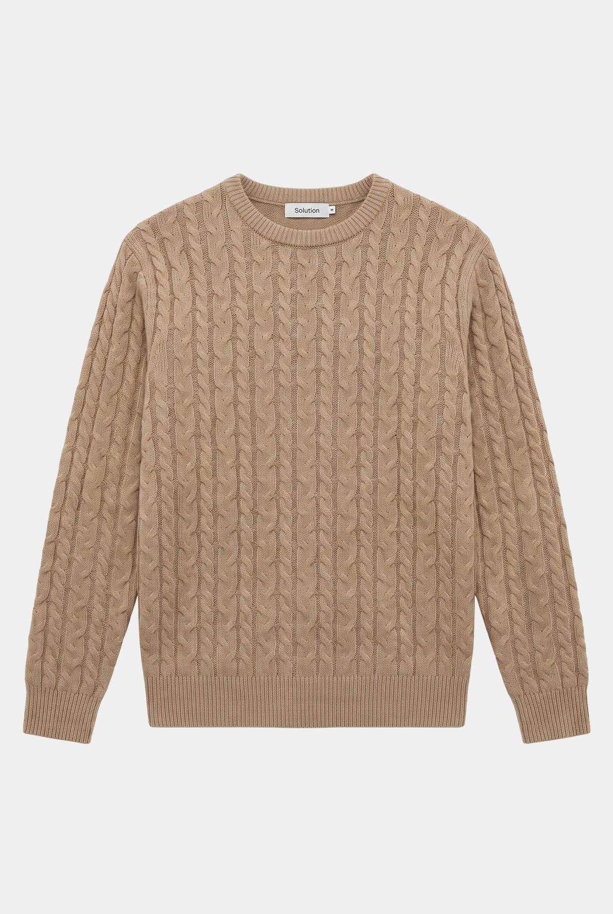 Loom Cable Pullover Beige