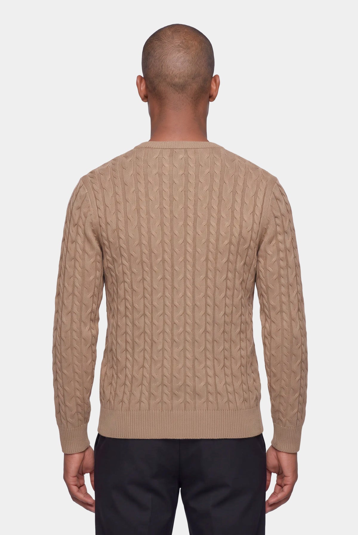 Loom Cable Pullover Beige
