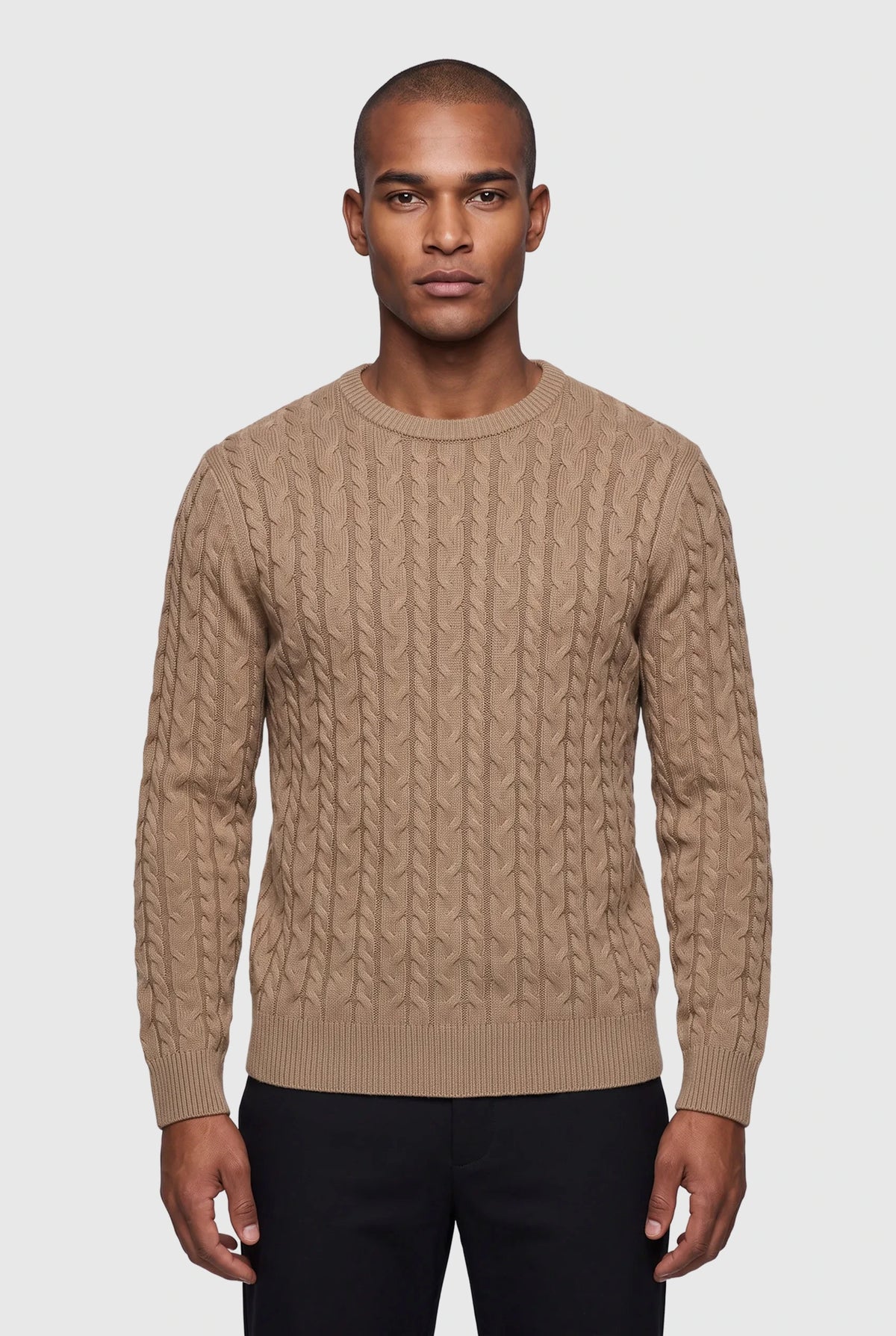 Loom Cable Pullover Beige
