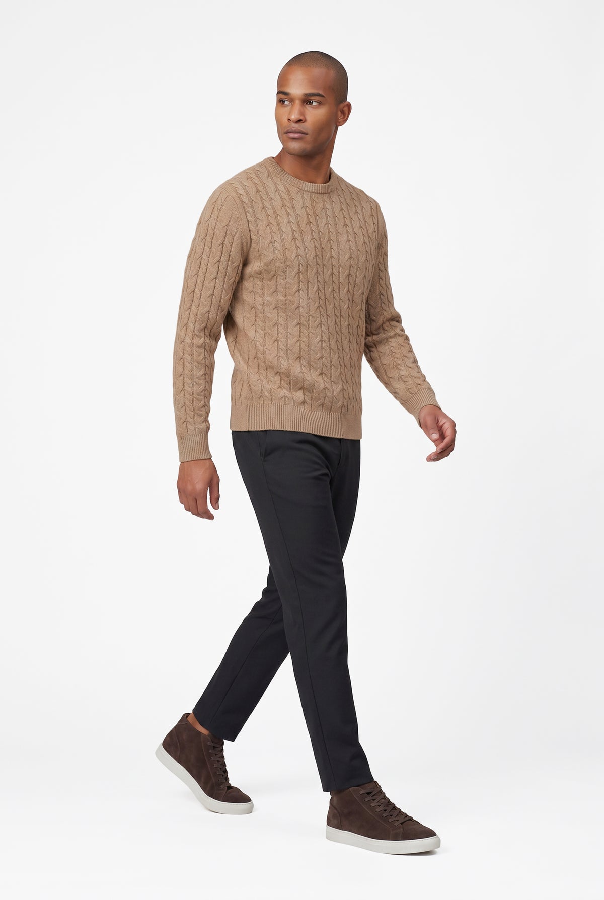 Loom Cable Pullover Beige