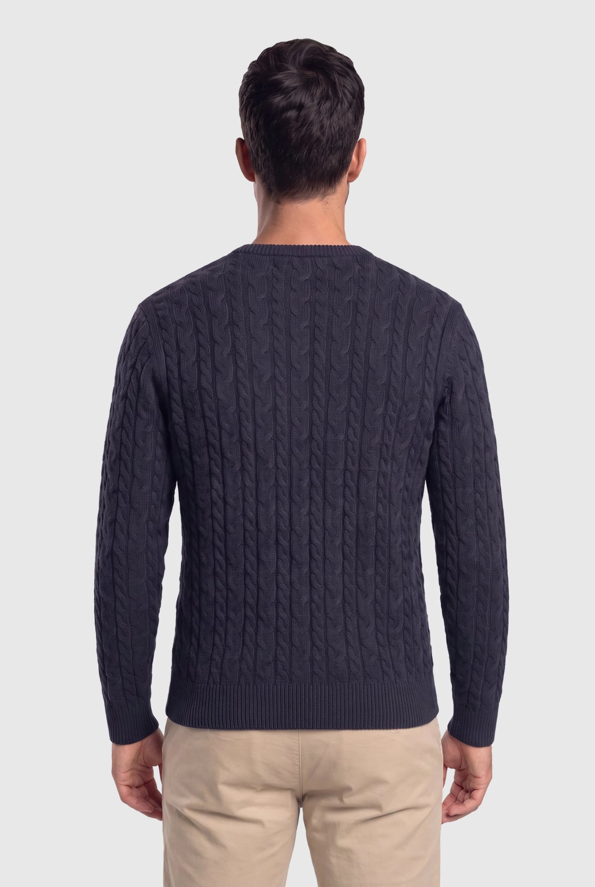 Loom Cable Pullover Navy