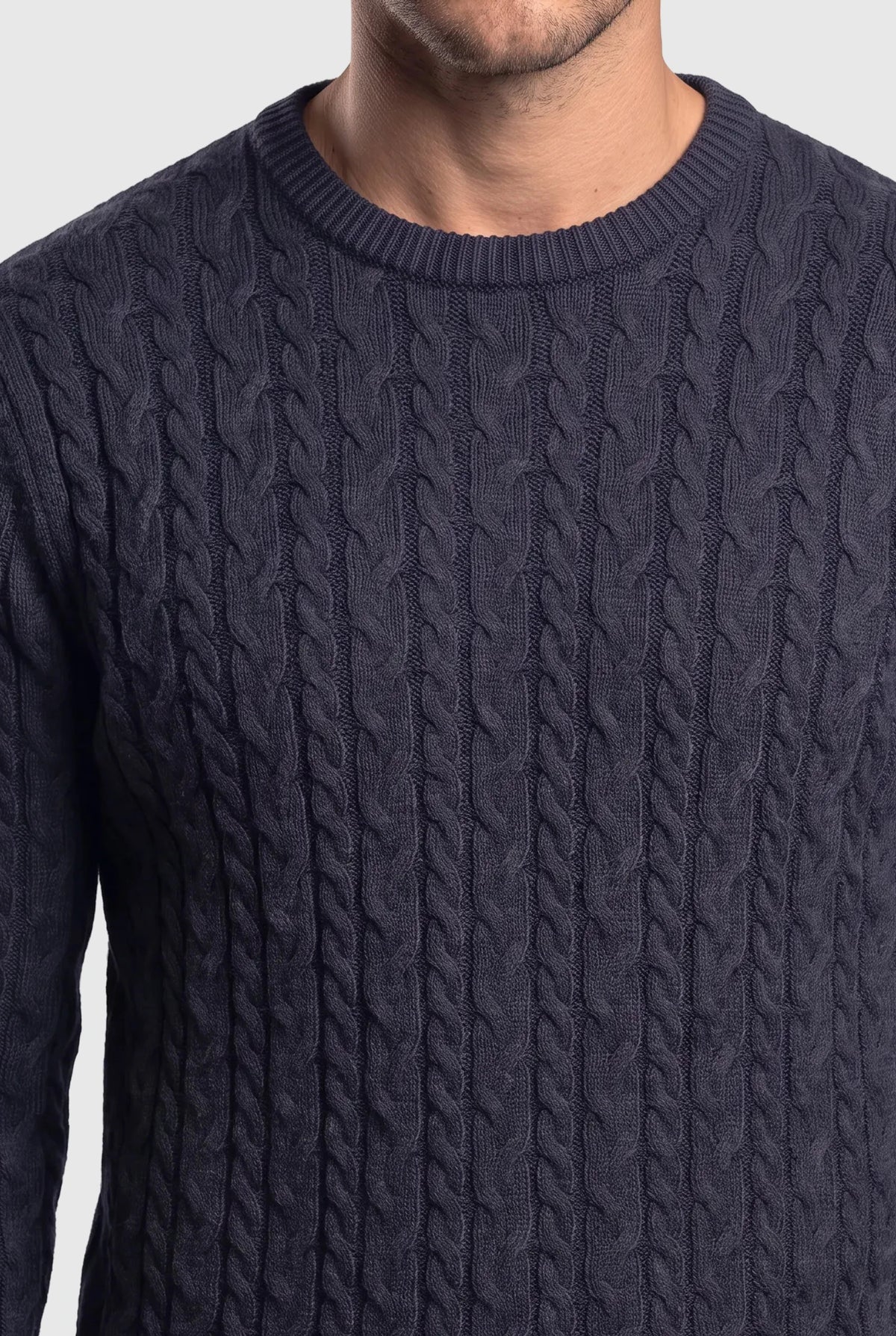Loom Cable Pullover Navy