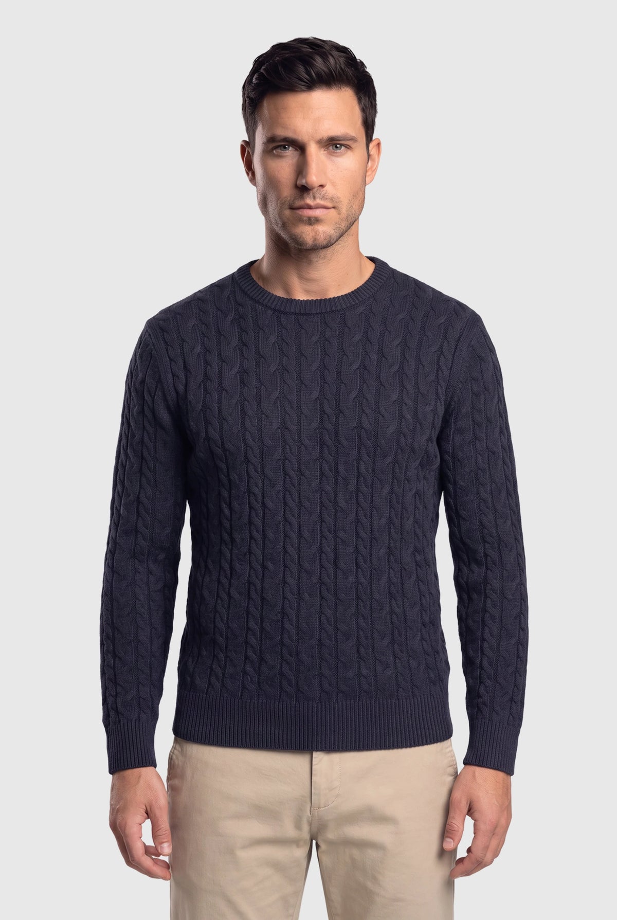 Loom Cable Pullover Navy