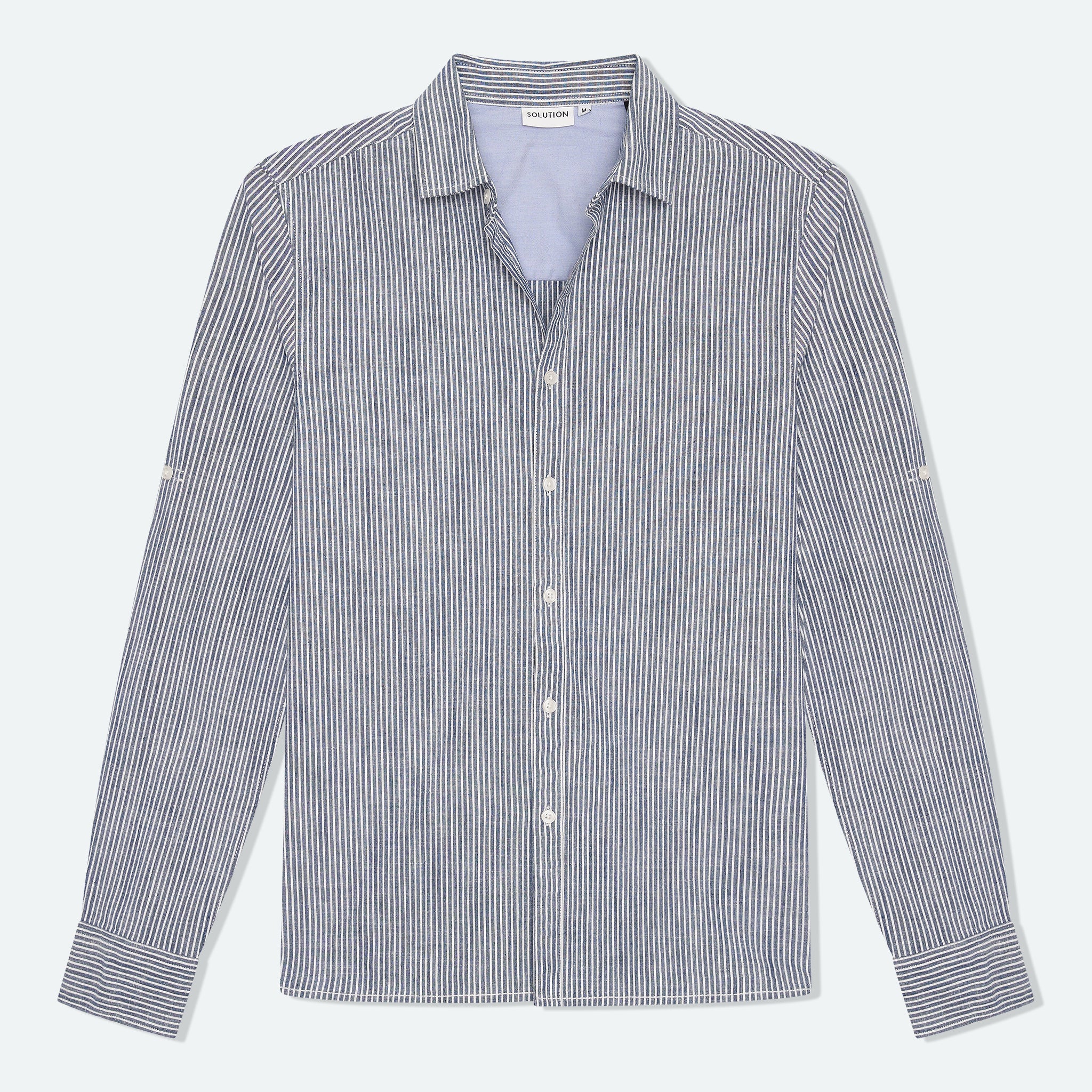 Stripe shirt Ezra Blue/Ecru