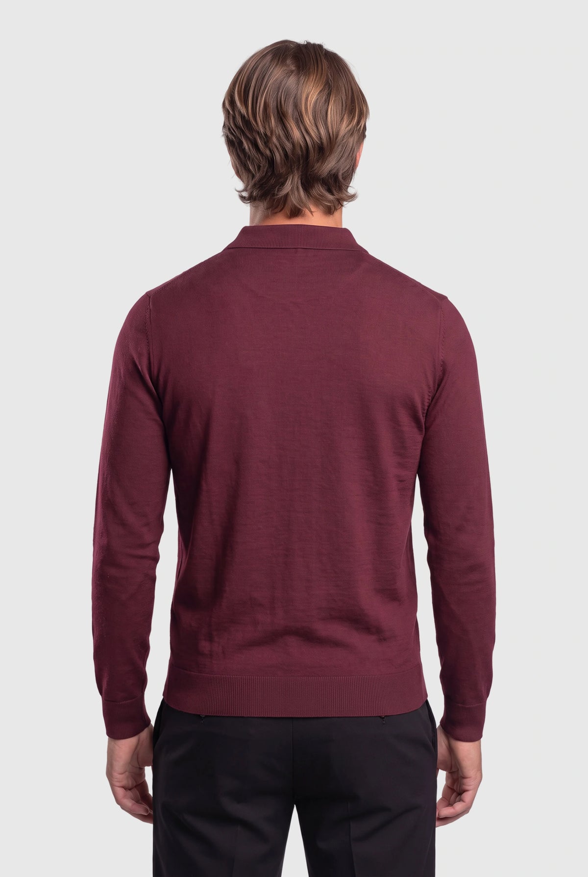 Long Sleeve Polo Ralf Bordeaux
