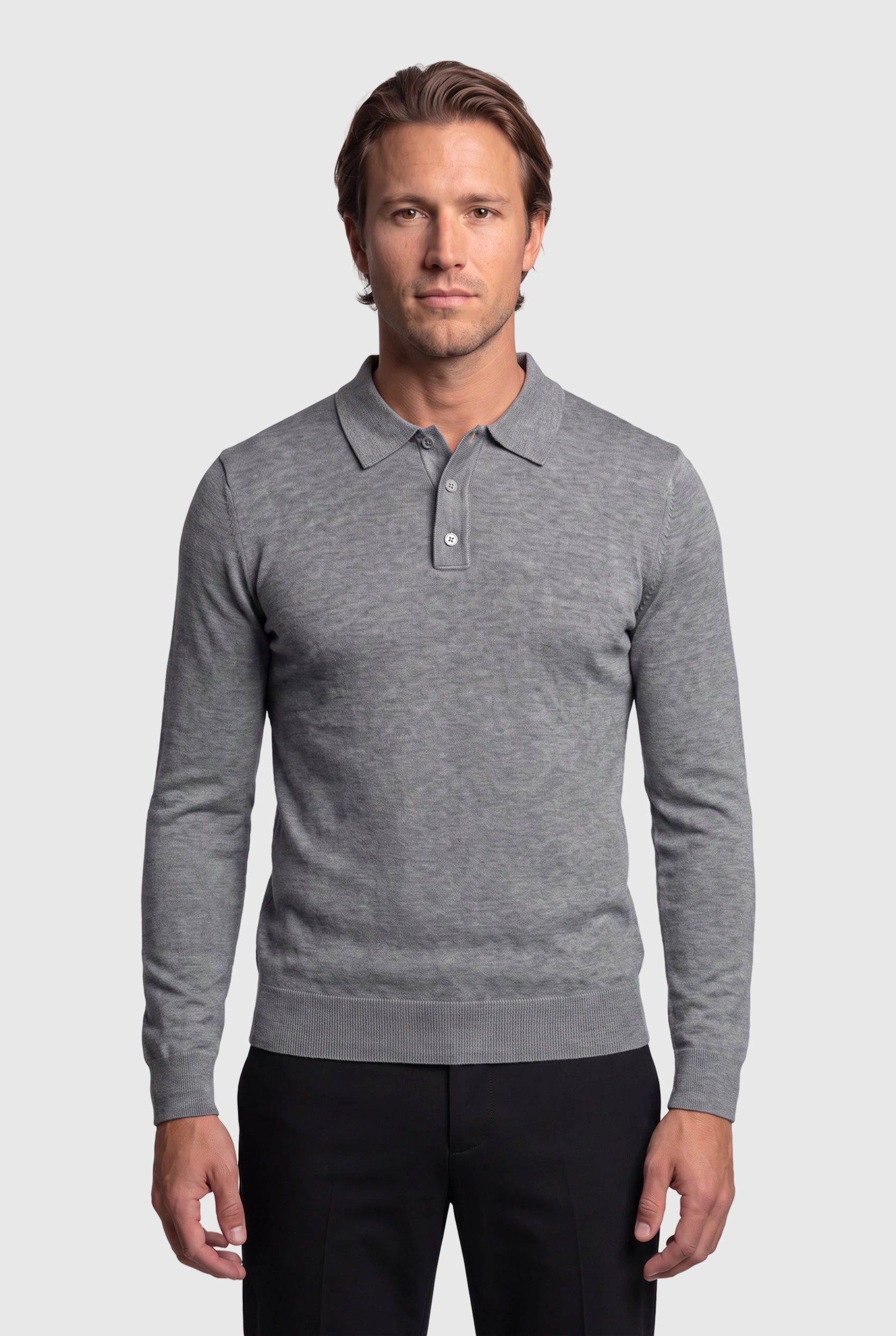 Long Sleeve Polo Ralf Grey