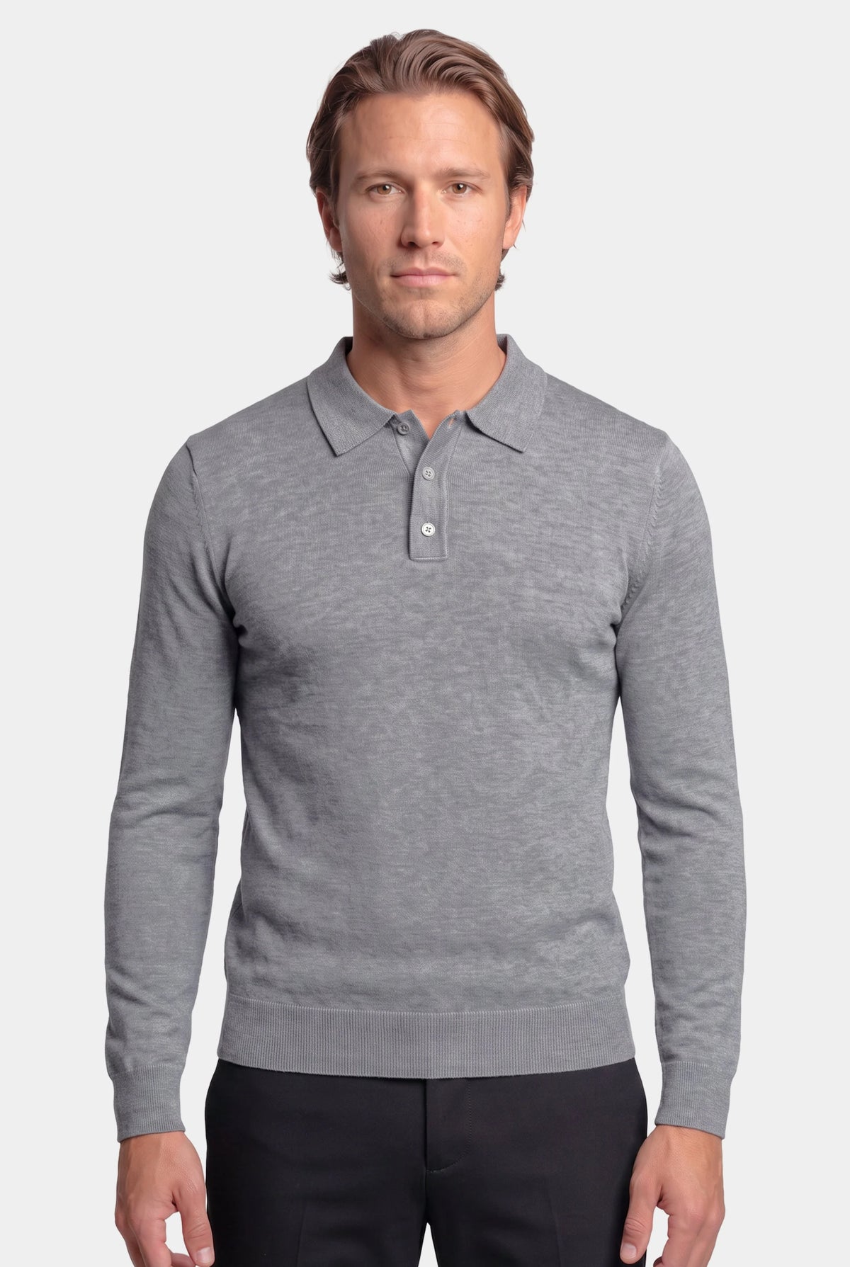 Long Sleeve Polo Ralf Grey