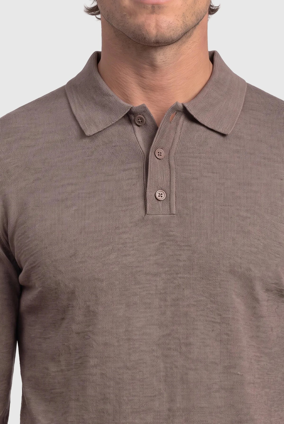 Long Sleeve Polo Ralf Mocca