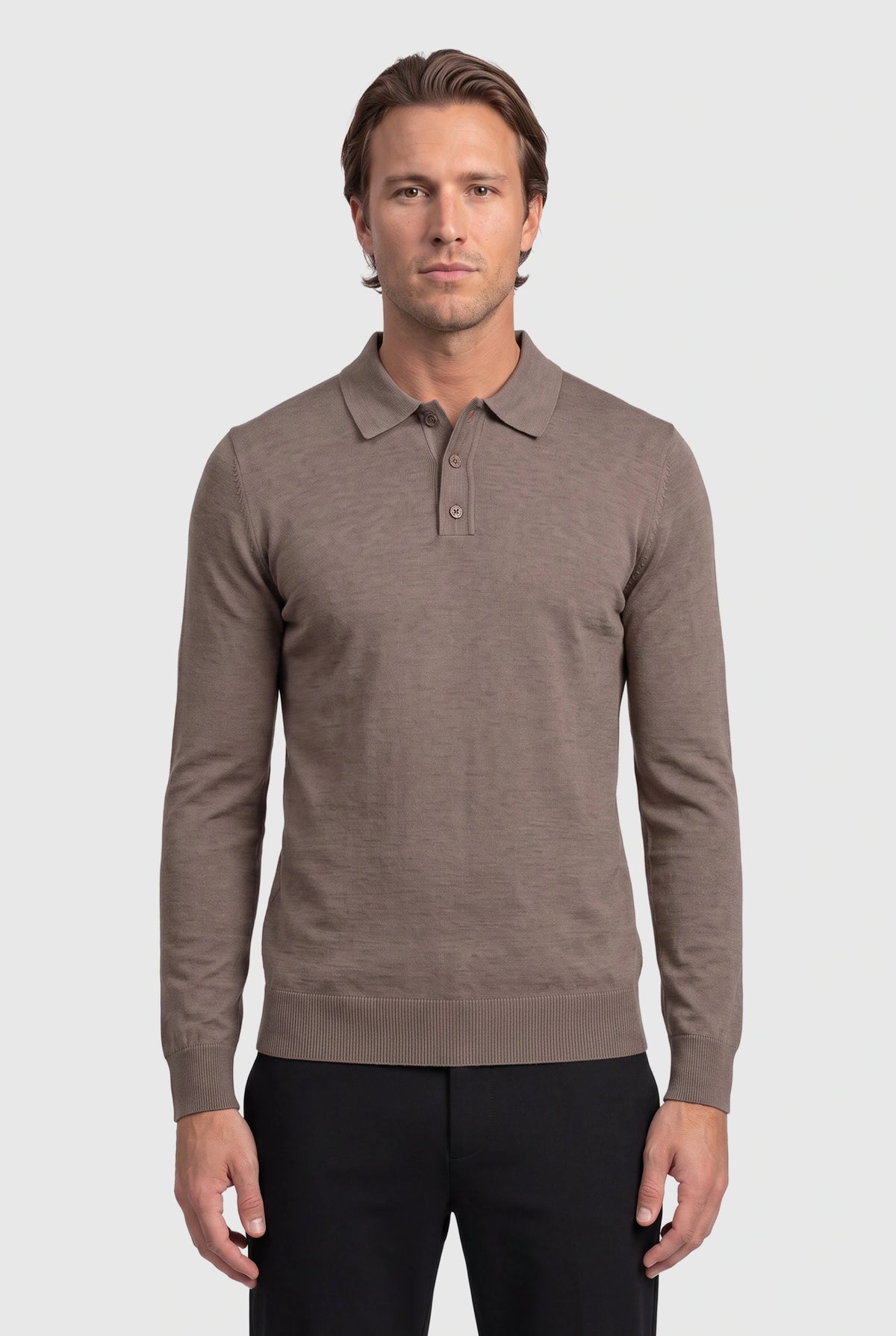 Long Sleeve Polo Ralf Mocca