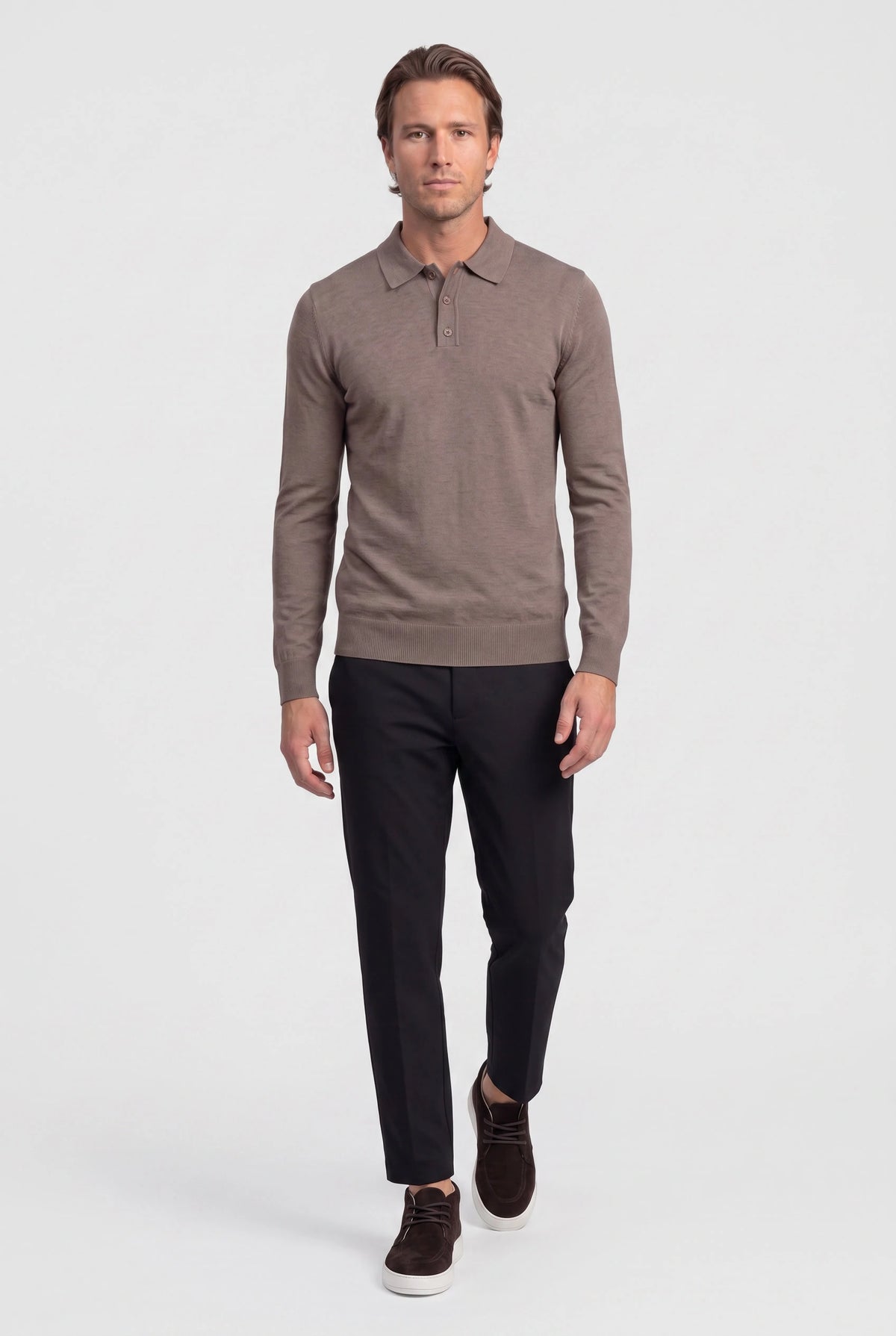 Long Sleeve Polo Ralf Mocca