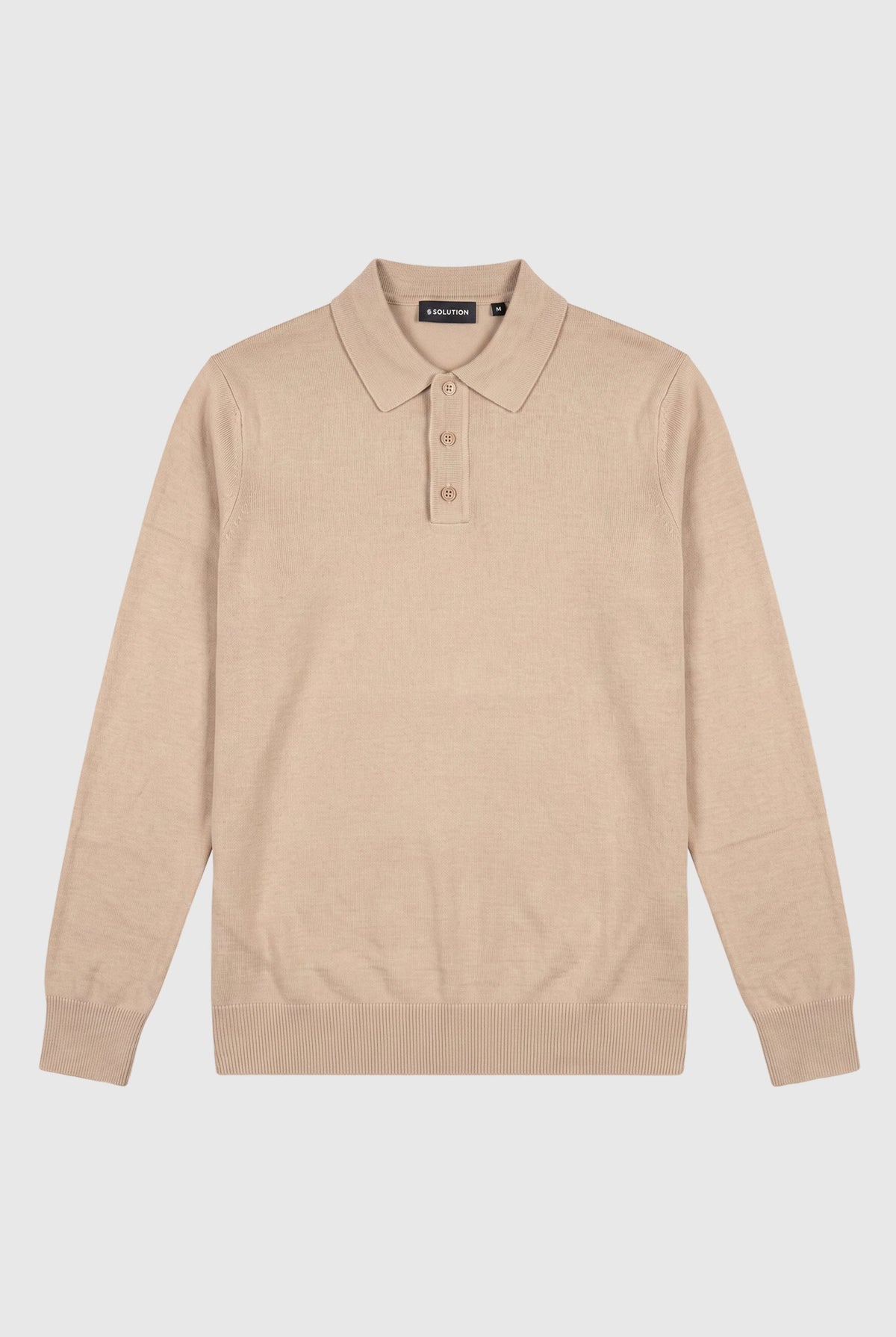 Long sleeve polo Ralf Beige