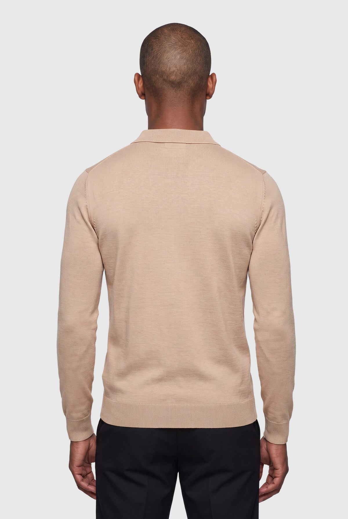 Long sleeve polo Ralf Beige