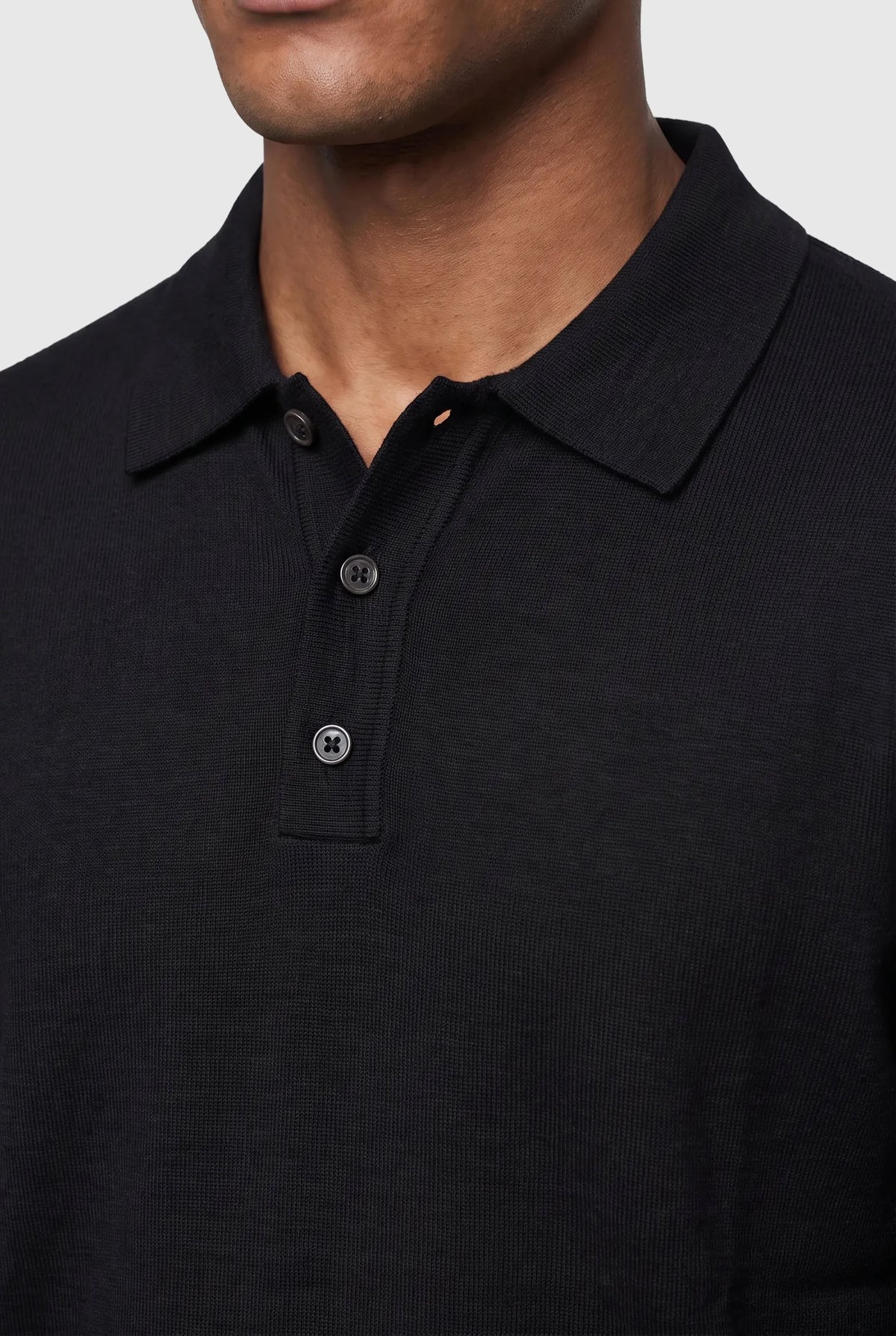 Long sleeve polo Ralf Black