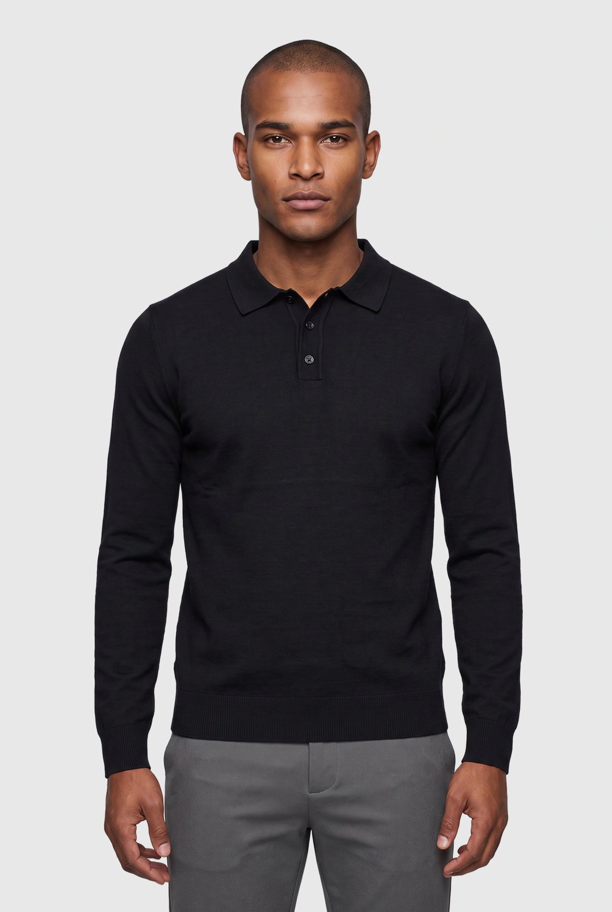 Long sleeve polo Ralf Black