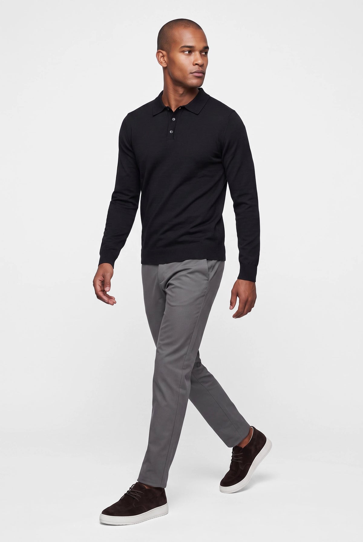 Long sleeve polo Ralf Black