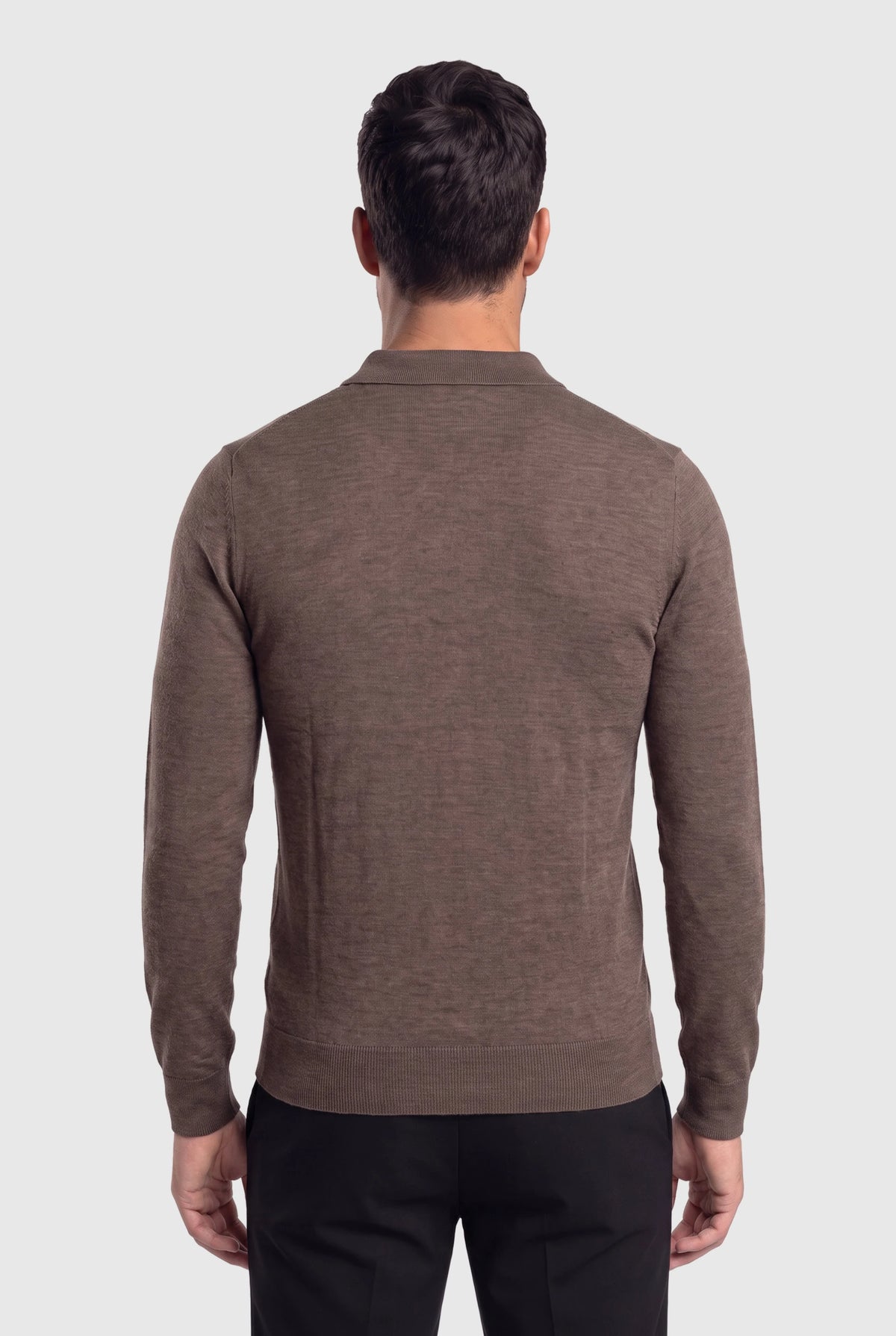 Long Sleeve Polo Ralf Dark Brown