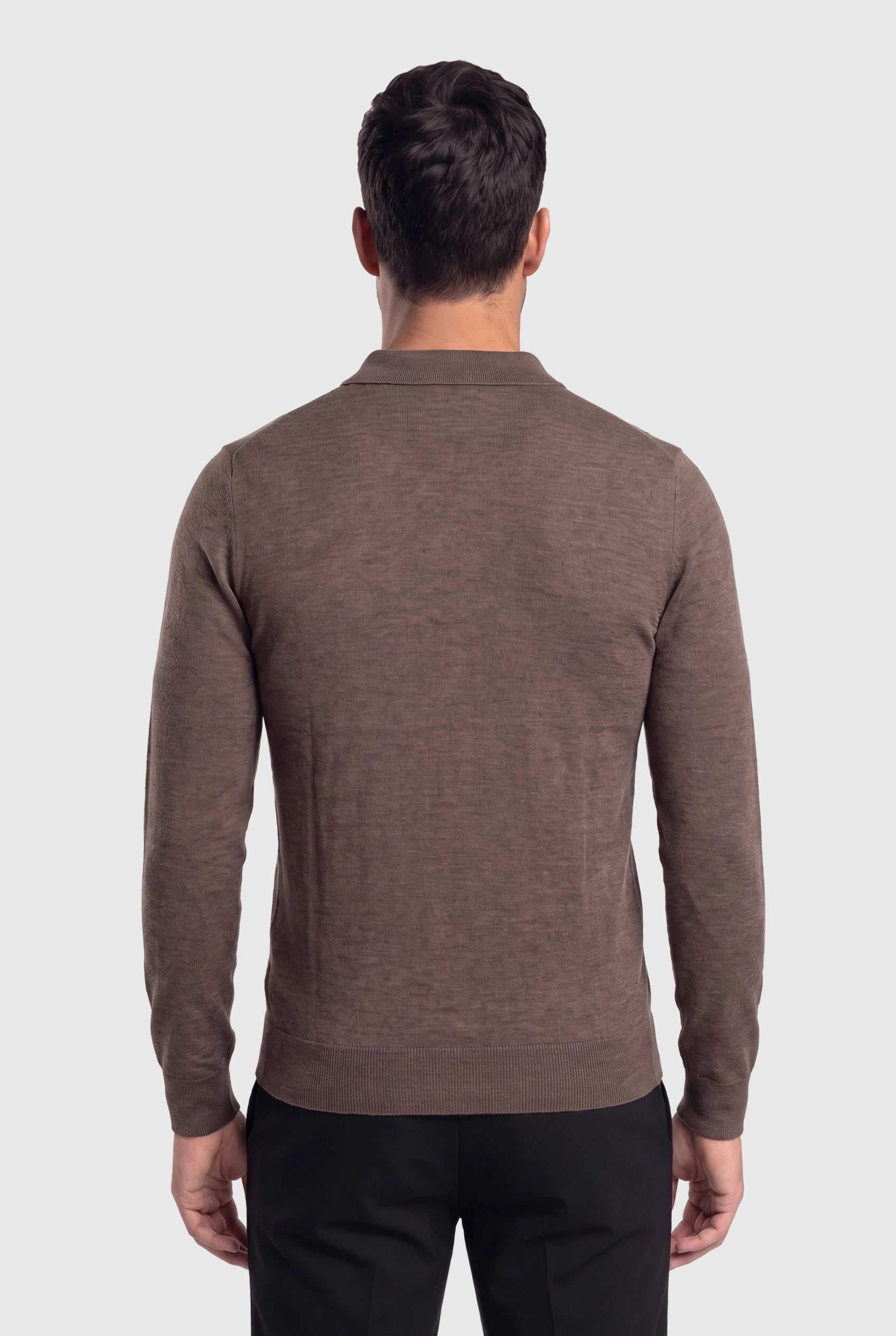 Long Sleeve Polo Ralf Dark Brown