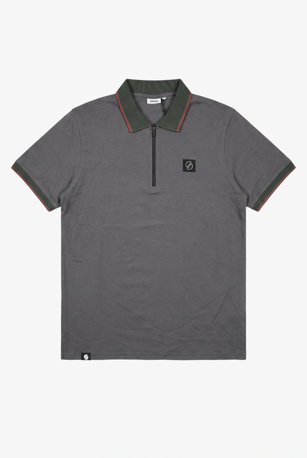 Ridge Zipper Polo Iron Gate
