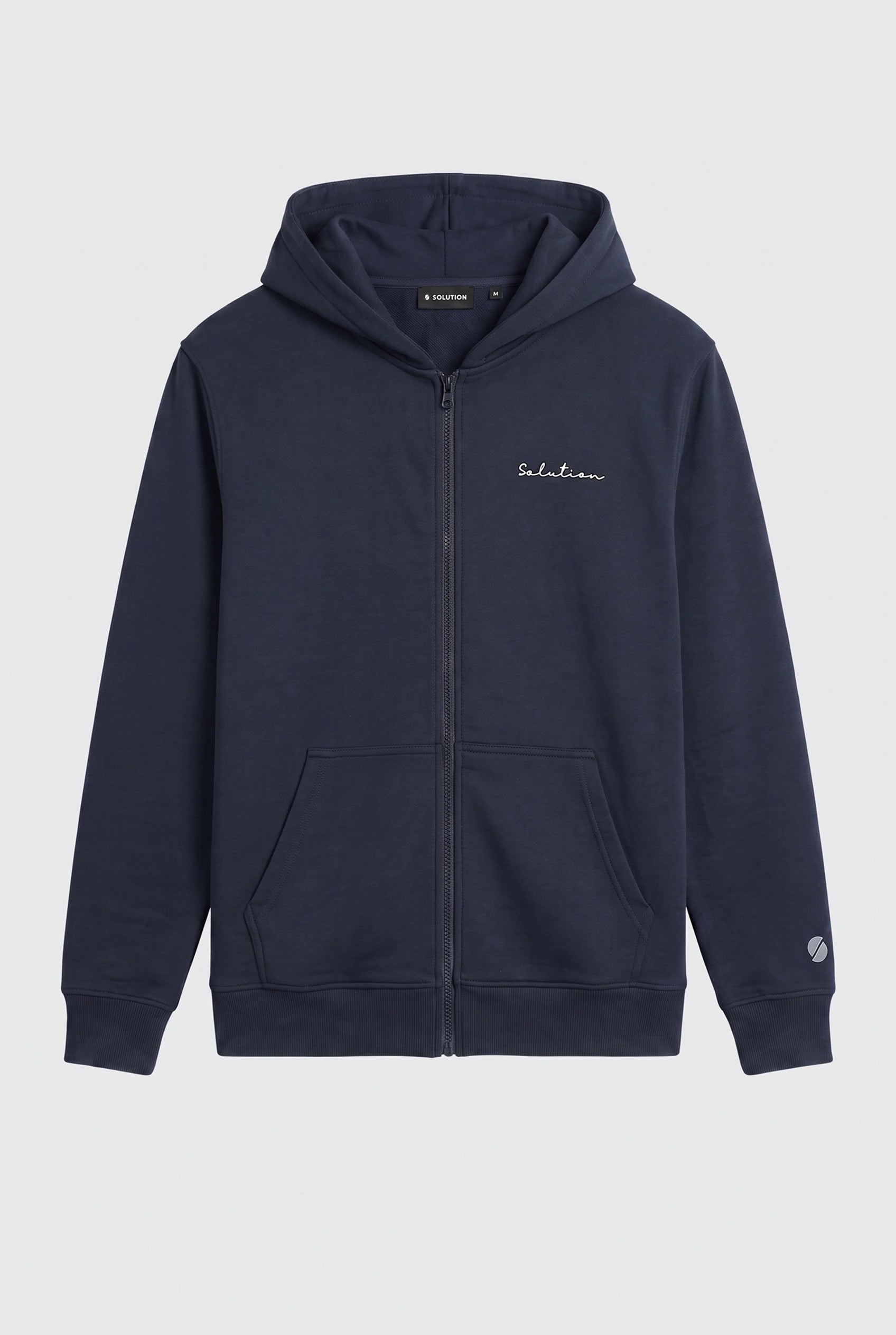 Essential Rubber Print Zipper Hoodie Navy