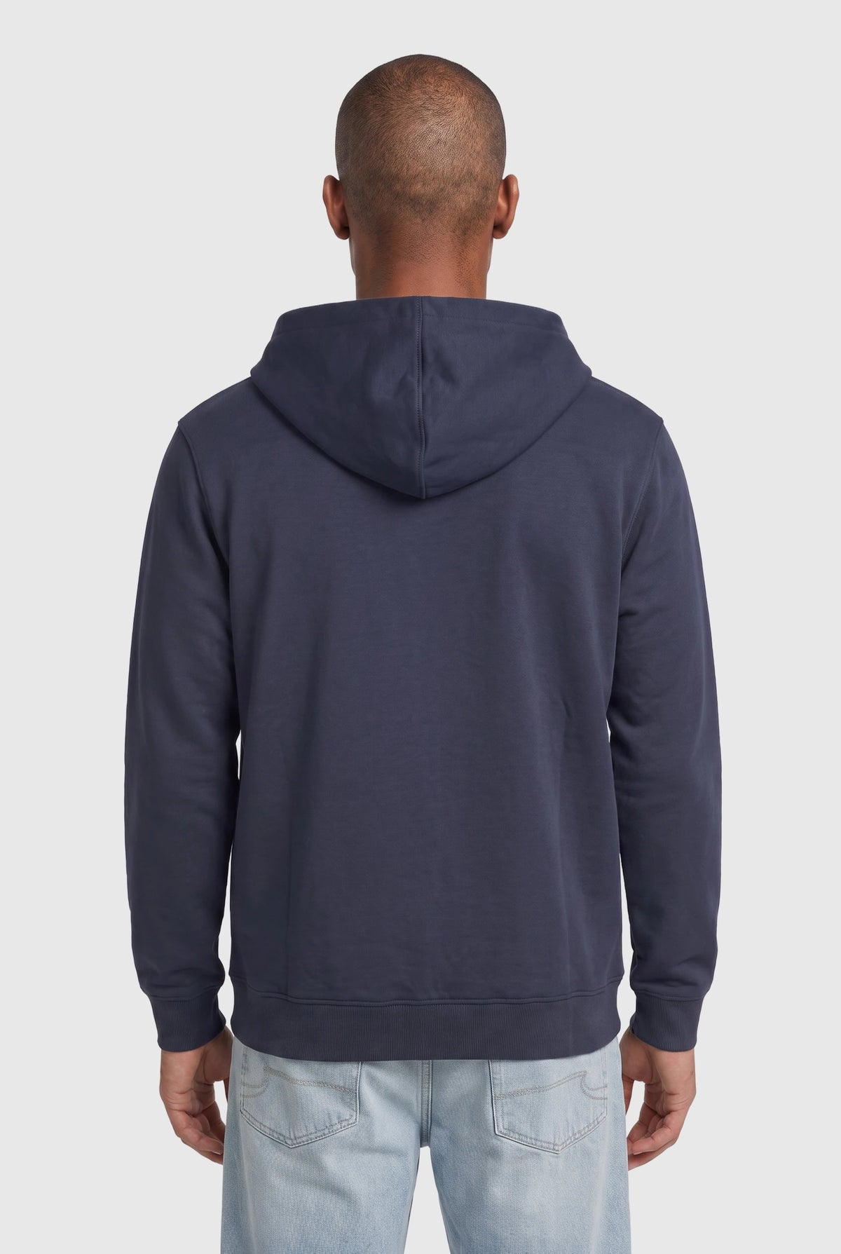 Essential Rubber Print Zipper Hoodie Navy