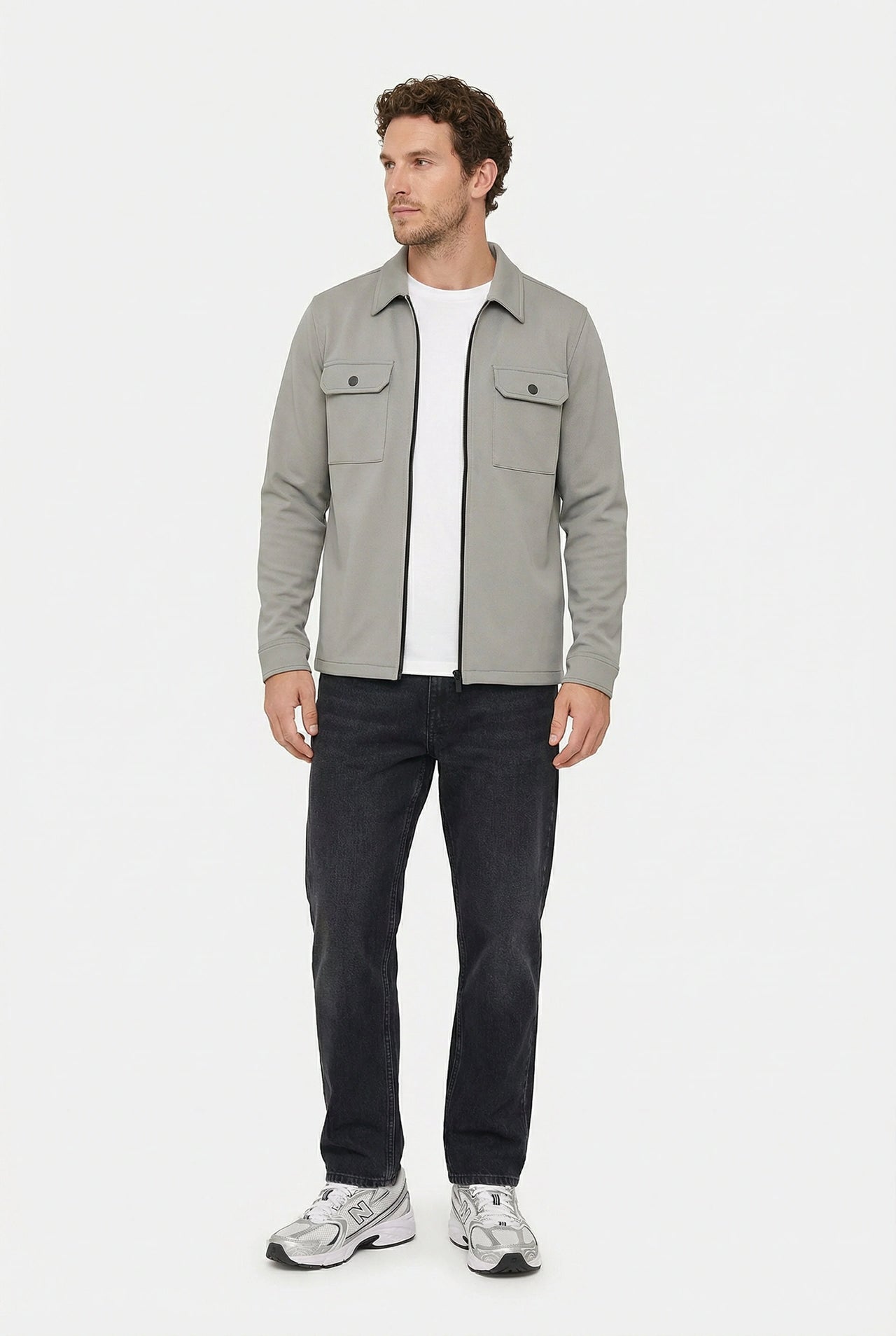 Shift Zipper Overshirt Grey