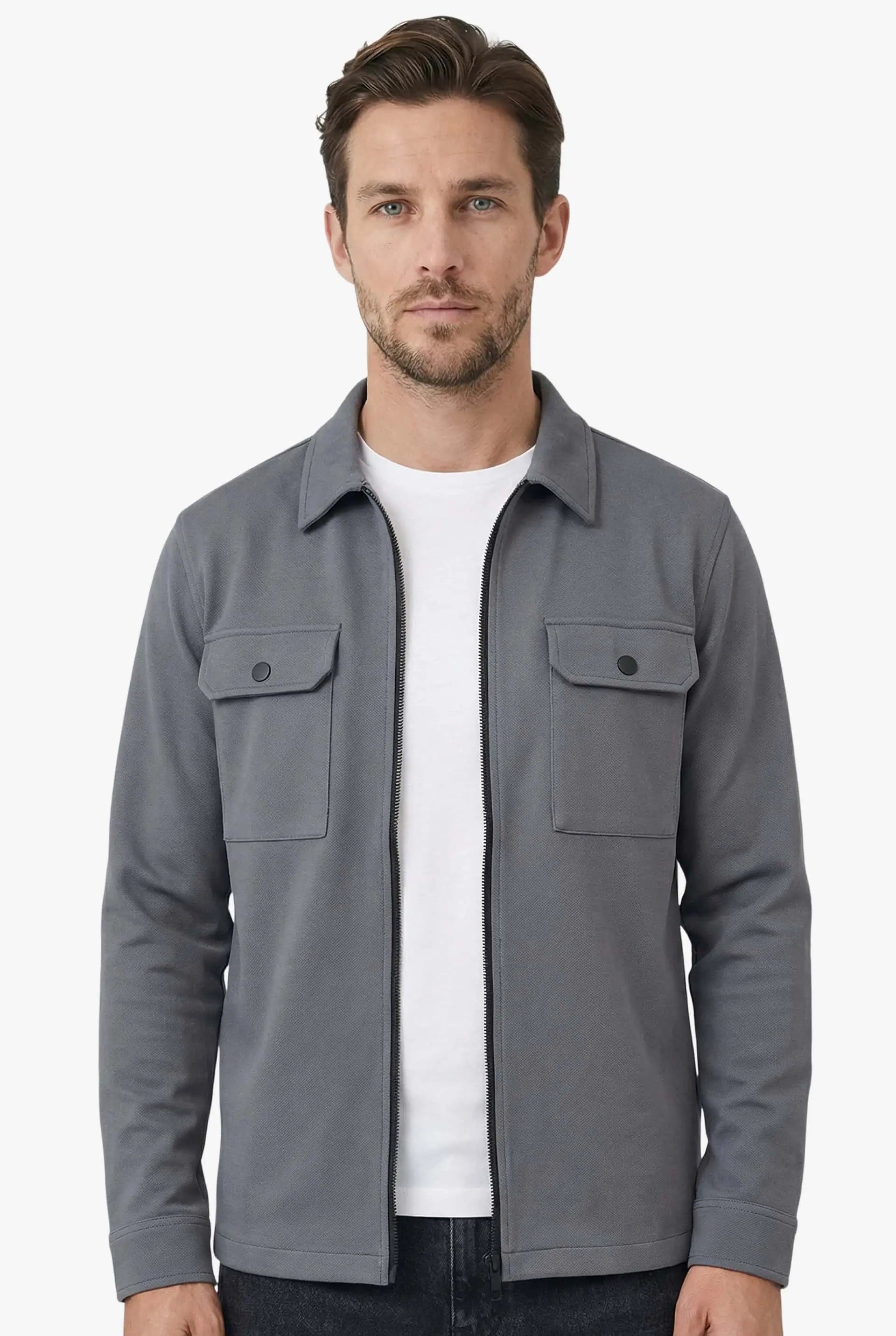 Shift Zipper Overshirt Antraciet