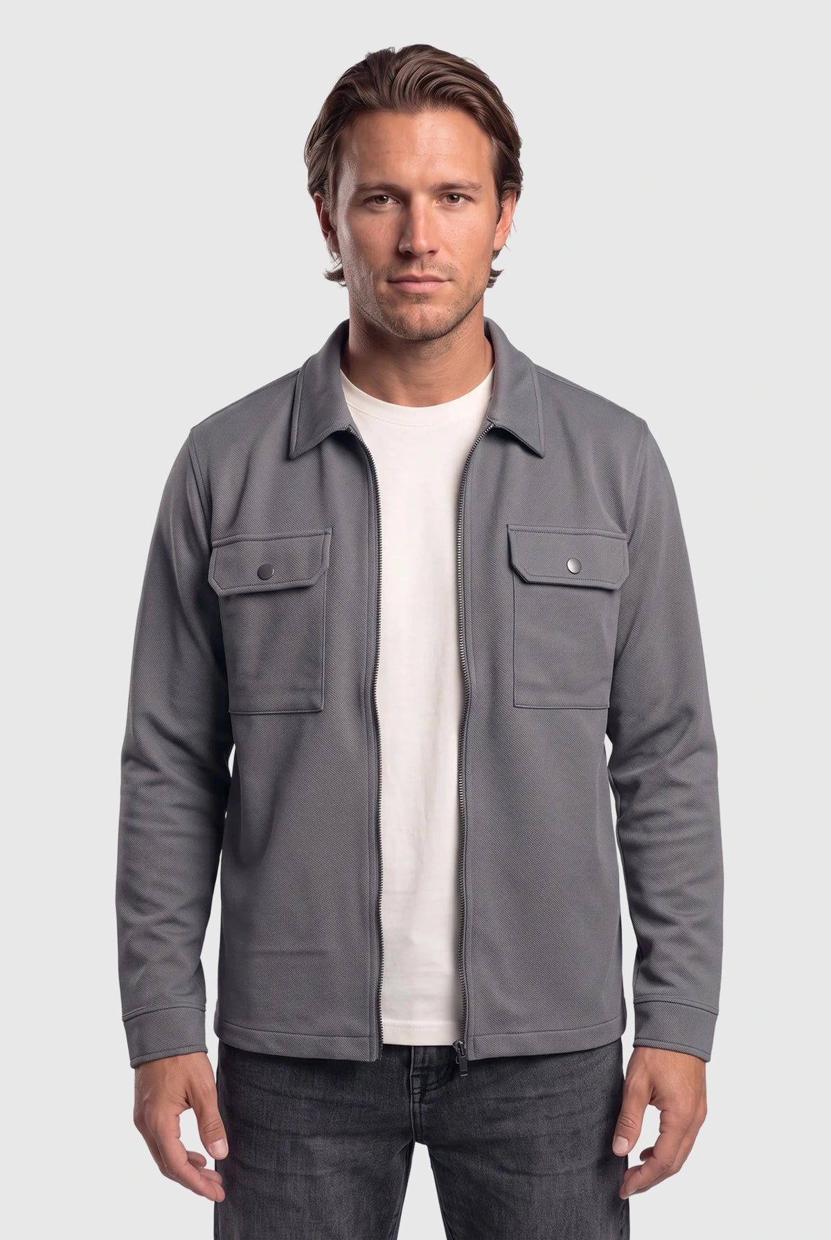 Shift Zipper Overshirt Antraciet