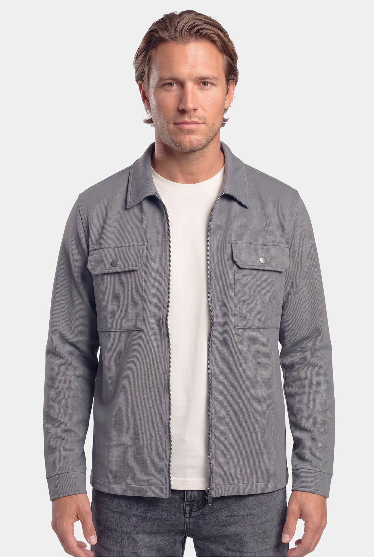 Shift Zipper Overshirt Antraciet