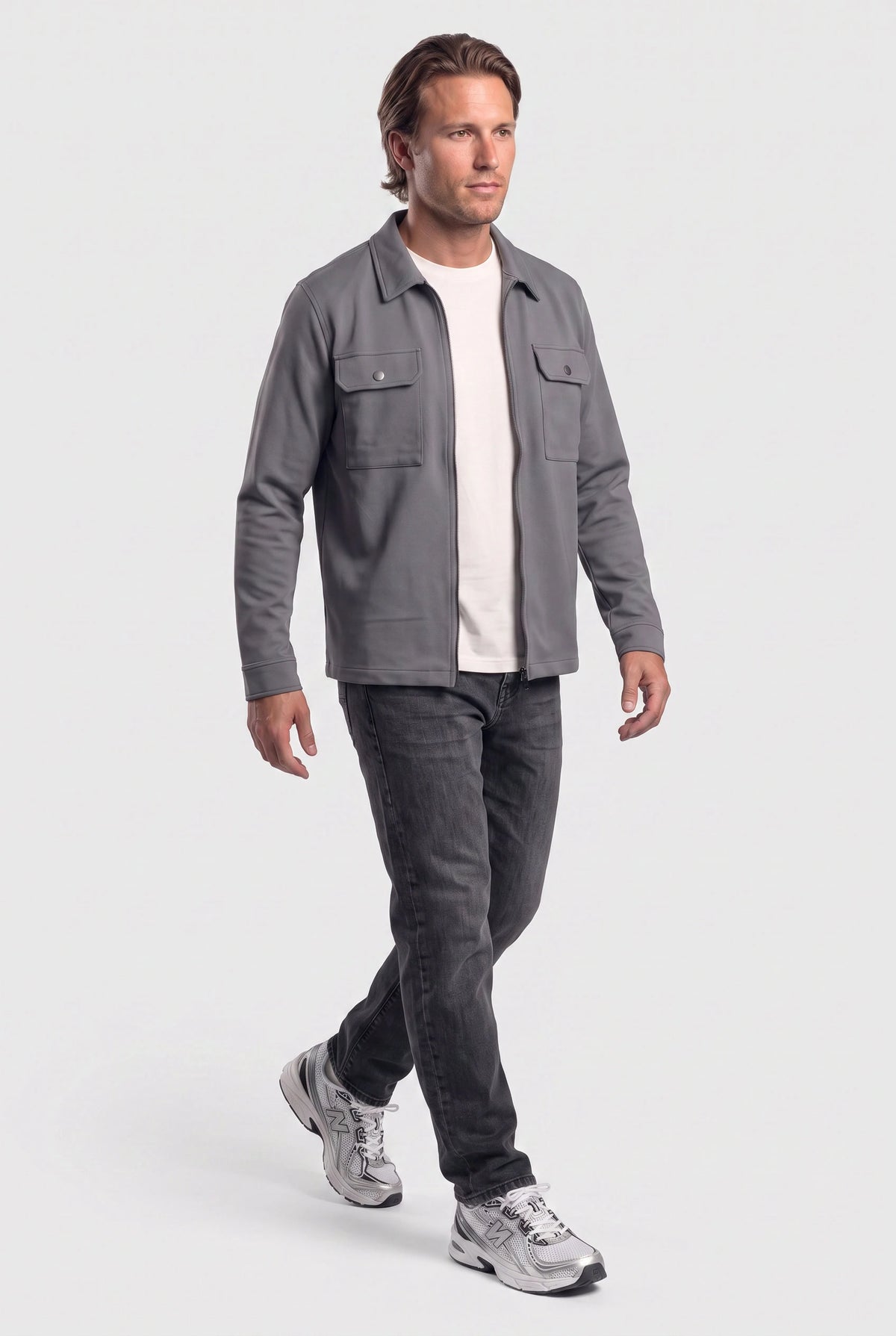 Shift Zipper Overshirt Antraciet
