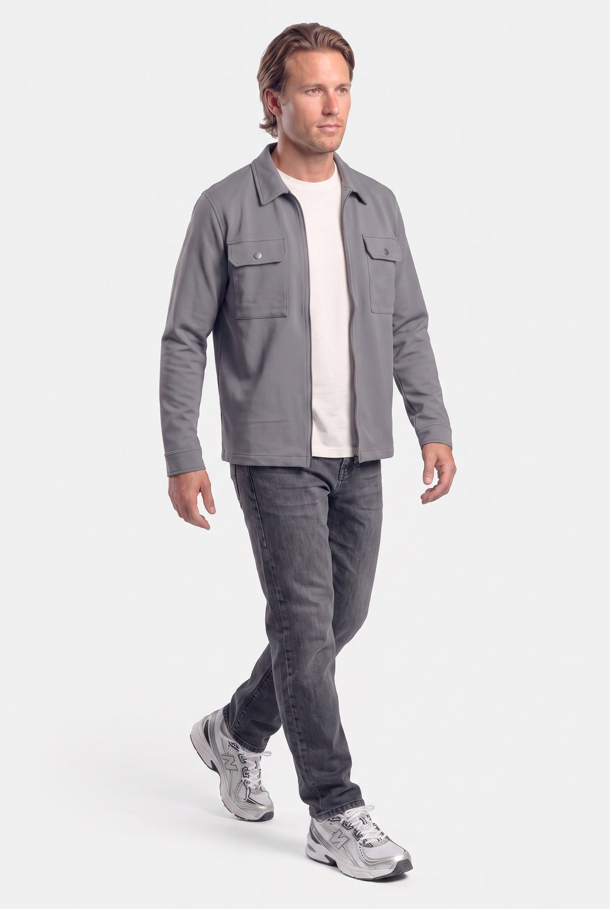 Shift Zipper Overshirt Antraciet