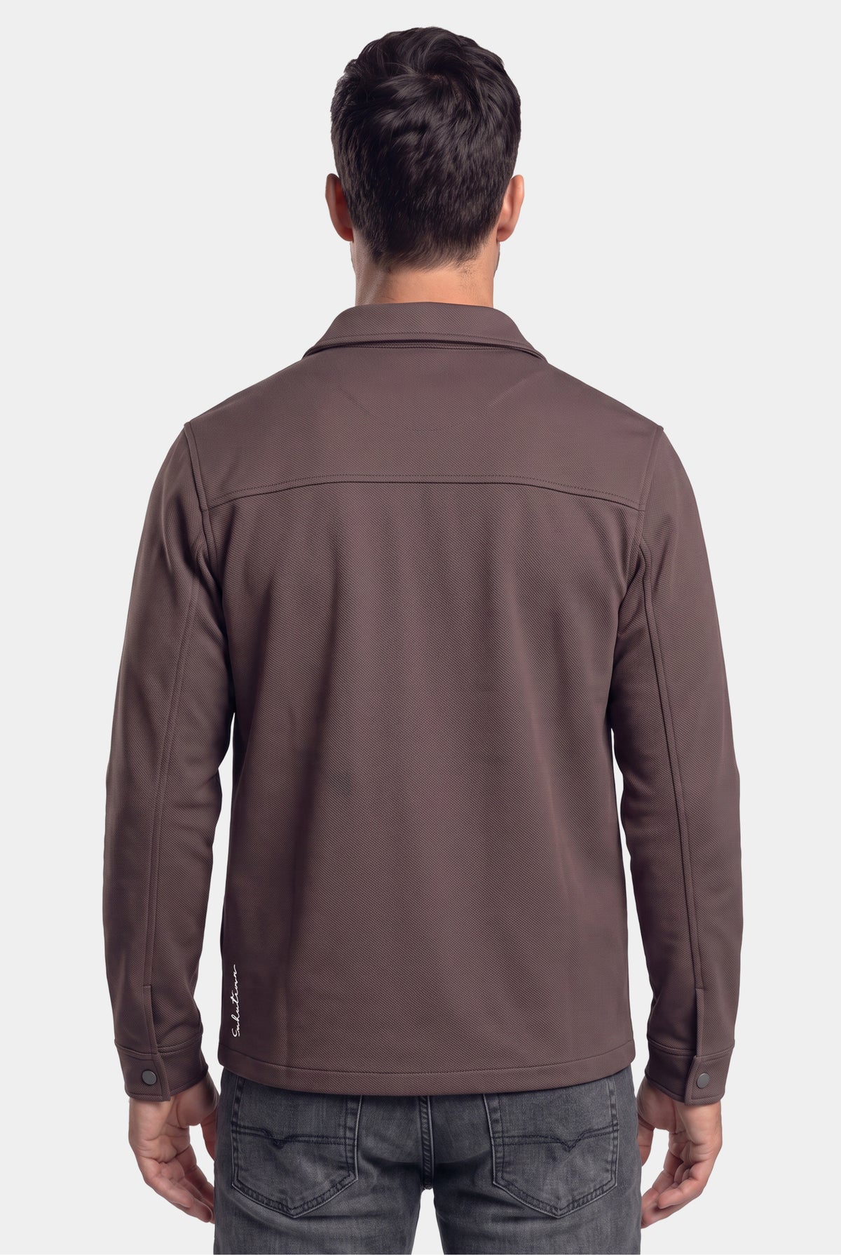 Shift Zipper Overshirt Dark Brown